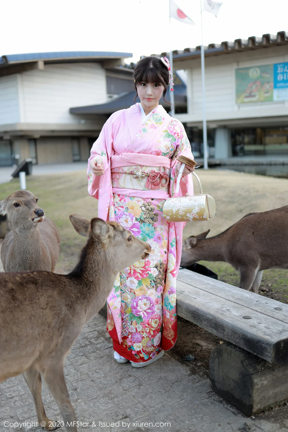 MFStar 模范学院 Vol.254 绚丽和服 朱可儿Flower 日本旅拍写真 - 1