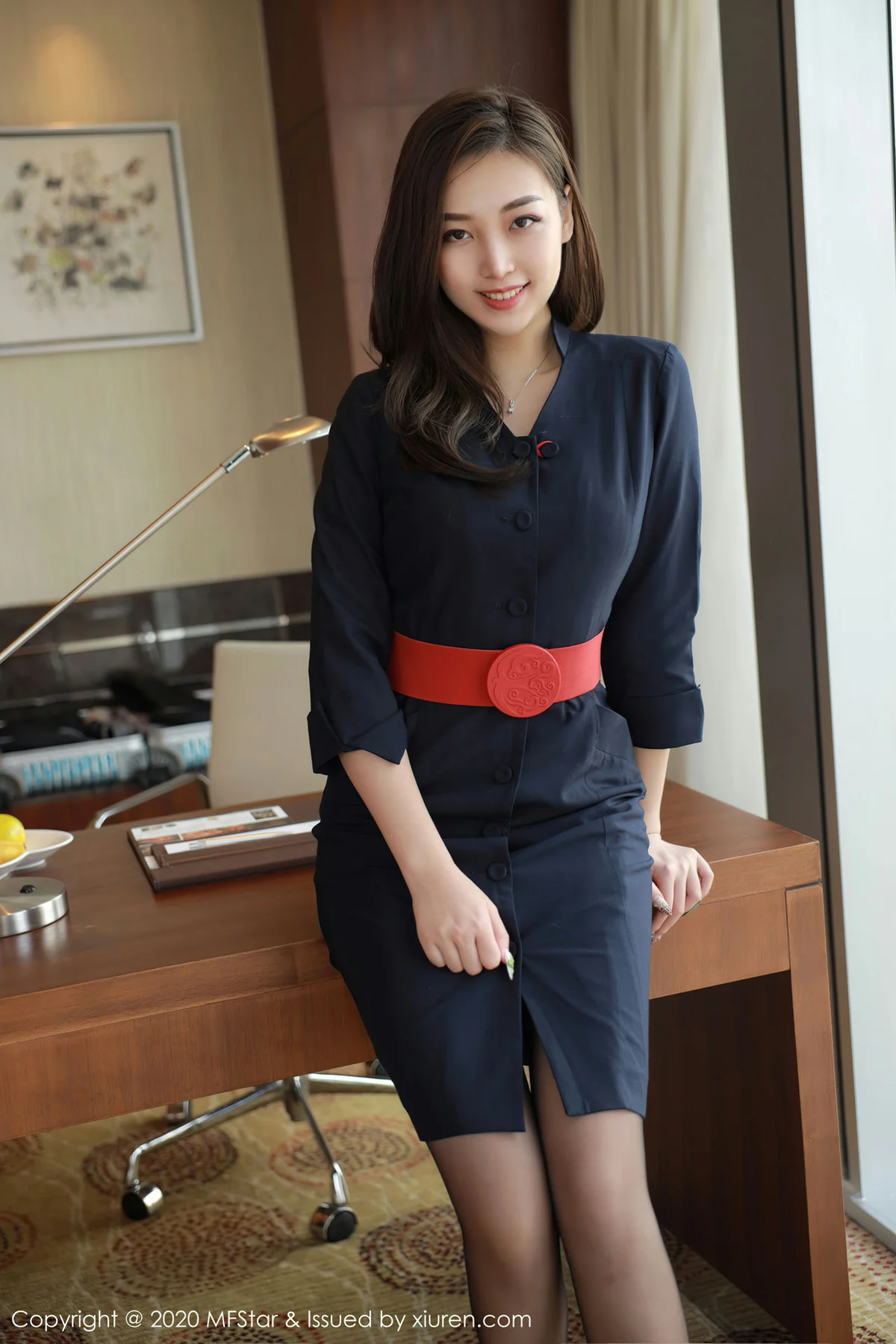 MFStar 模范学院 Vol.404  空姐空乘制服 郑颖姗  新人模特 - 1