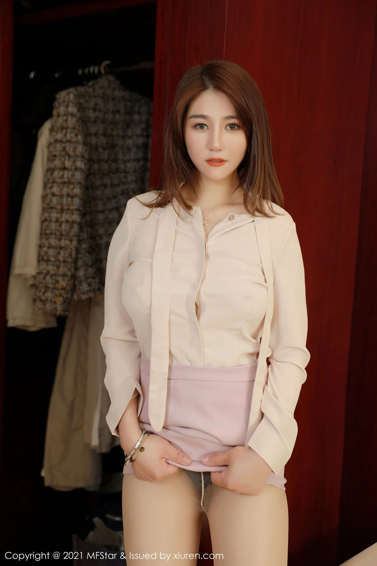 MFStar 模范学院 Vol.444  粉色职业西装 fairy如歌 - 10