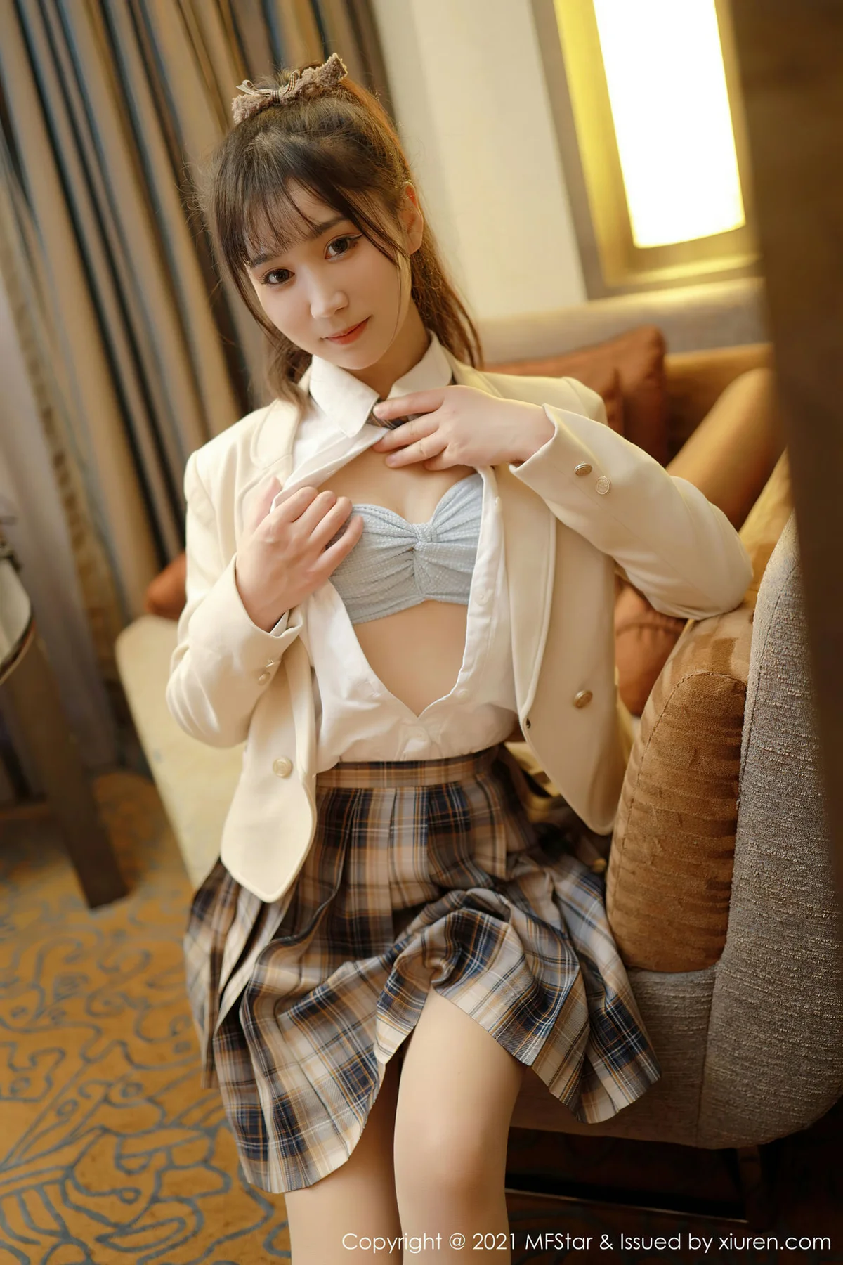 MFStar 模范学院 Vol.447  格子jk制服 小果冻 - 2