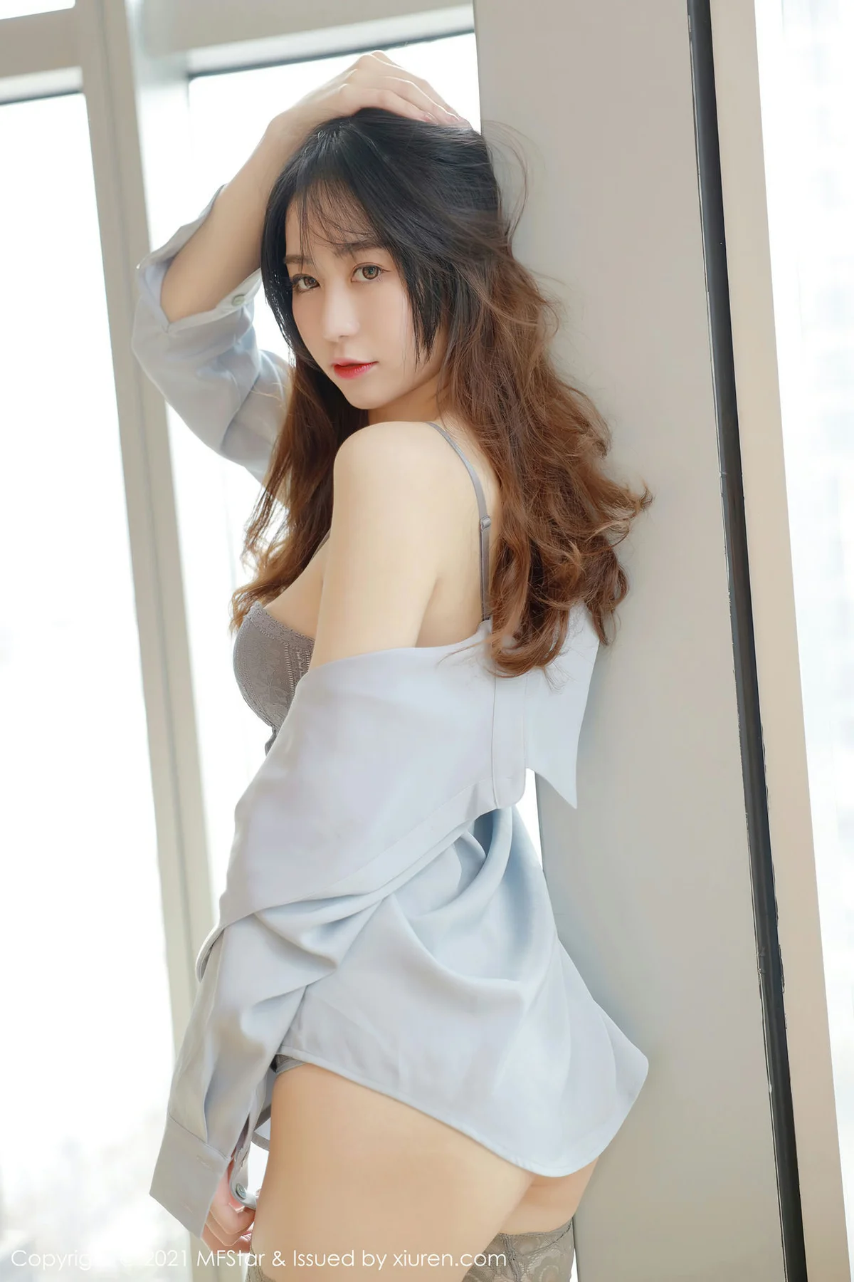 MFStar 模范学院 Vol.457  白嫩美腿衬衫美女 水水 - 9