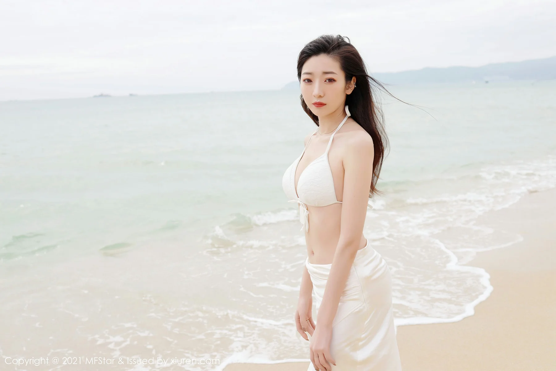 MFStar 模范学院 Vol.464  安琪yee 沙滩白色比基尼 - 3