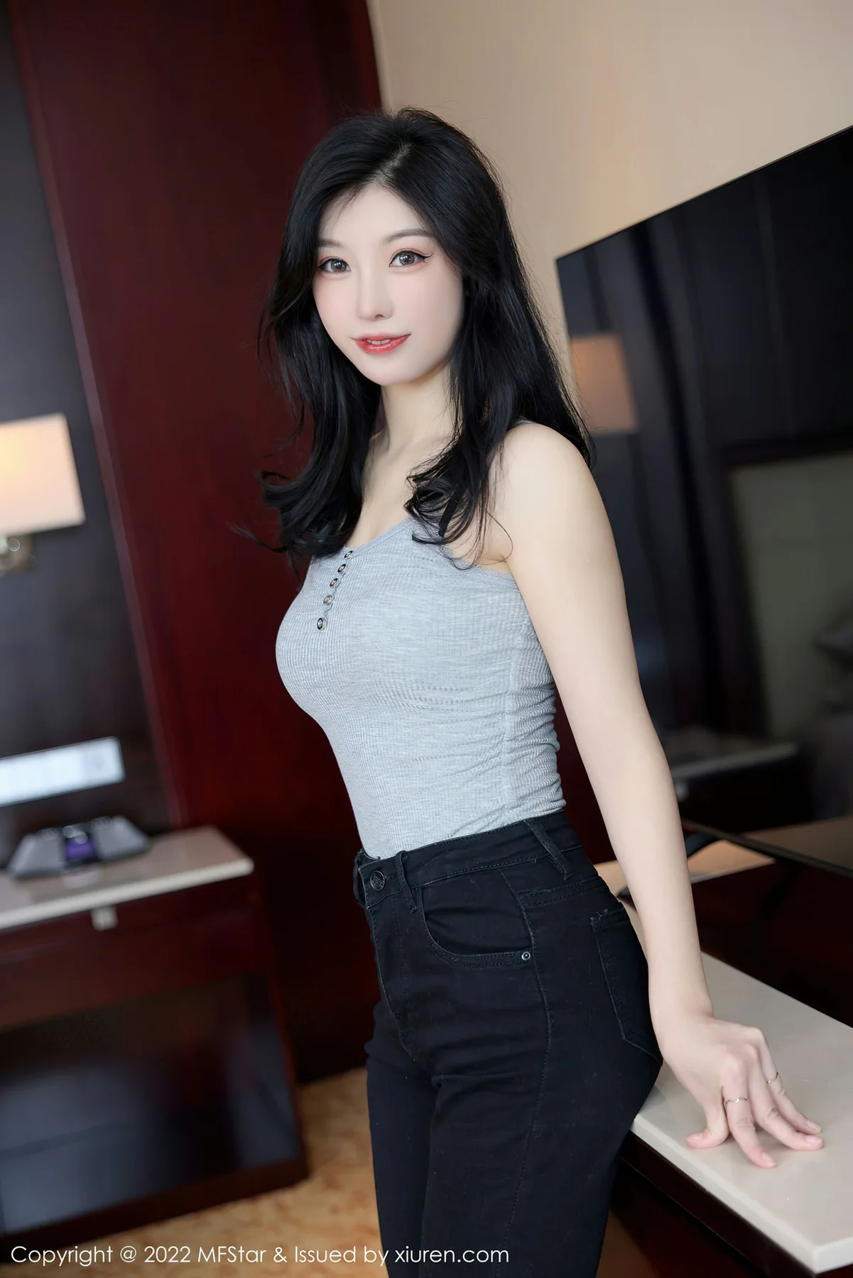 MFStar 模范学院 Vol.557 黑色内衣 人间荒糖 性感写真 - 7