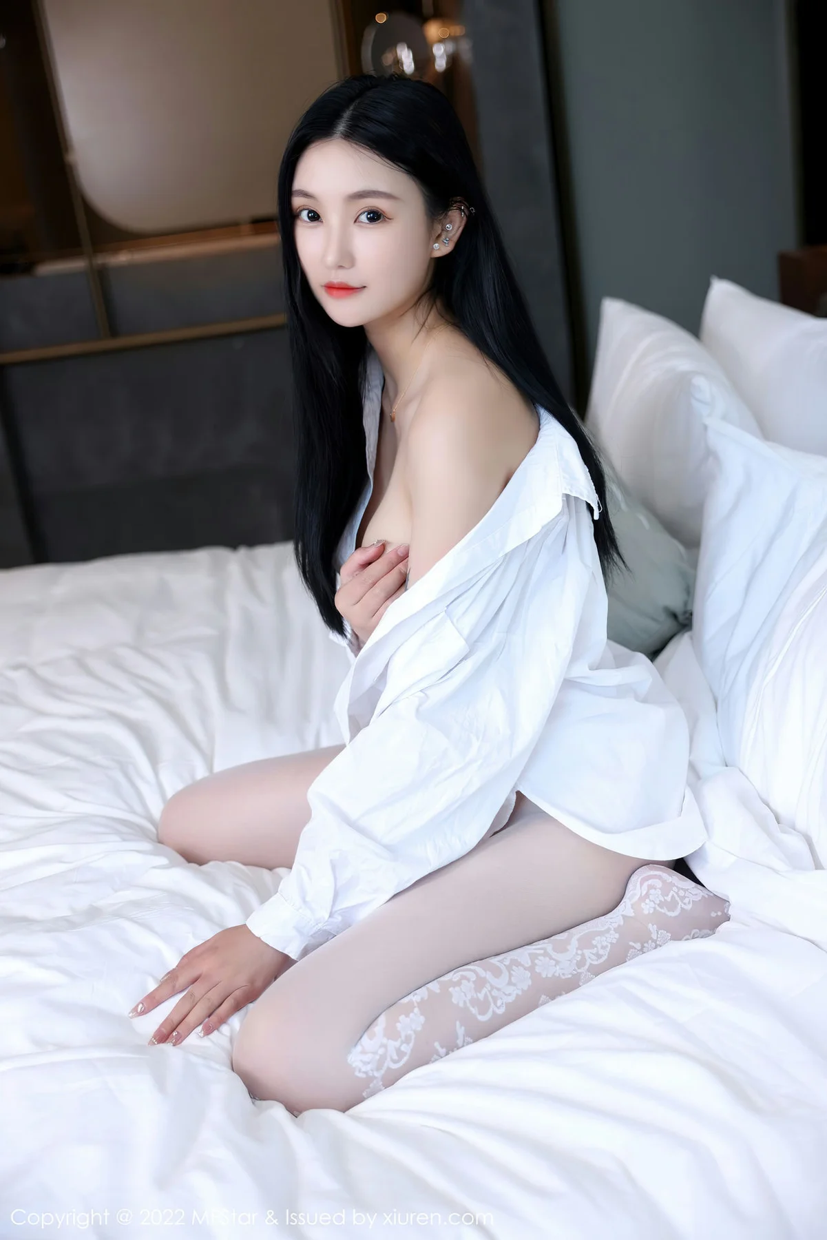 MFStar 模范学院 Vol.565 白色蛇纹丝袜 小米XM 首套写真 - 9