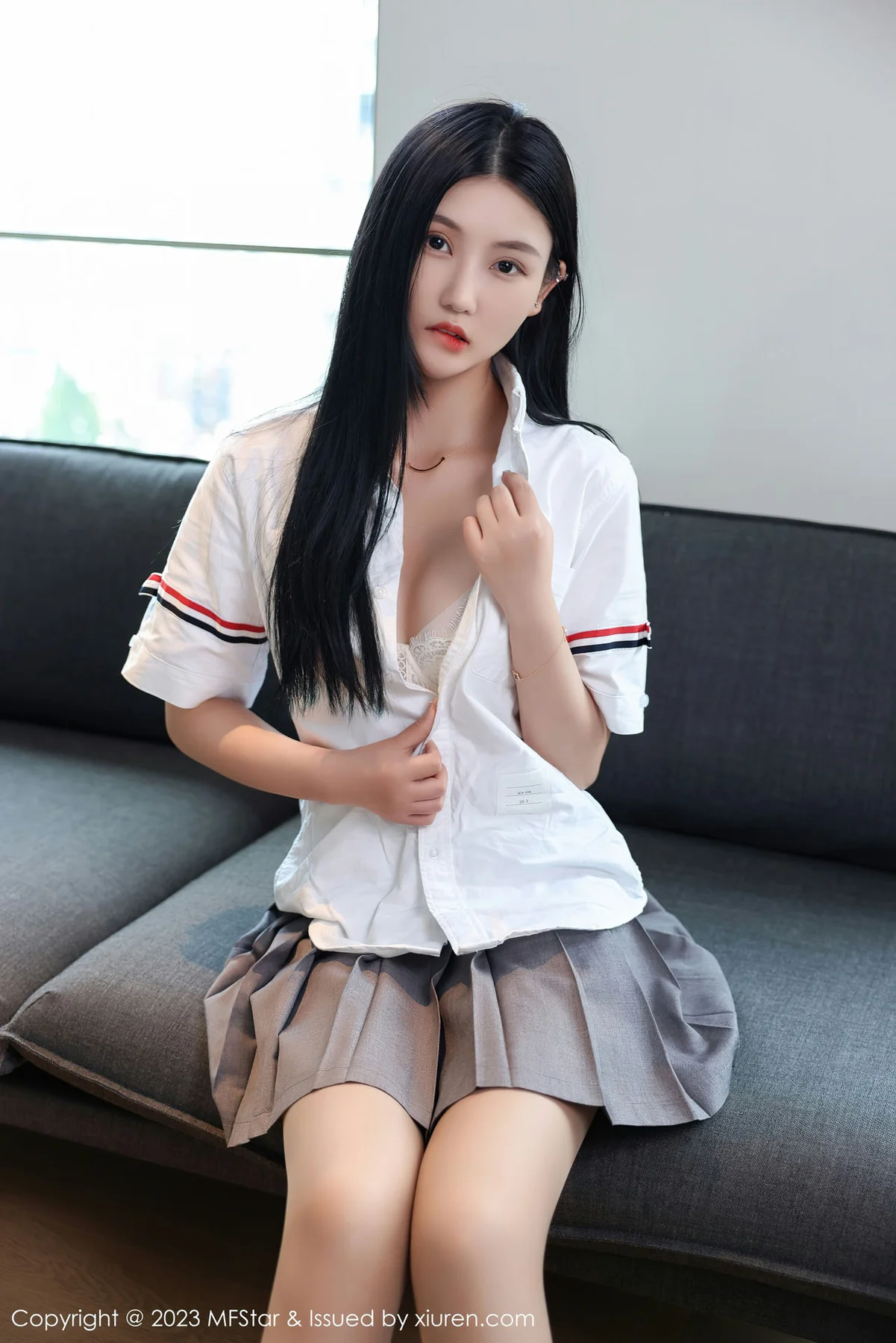 MFStar 模范学院 Vol.578 Ai西西里 白色蕾丝内衣写真 - 8