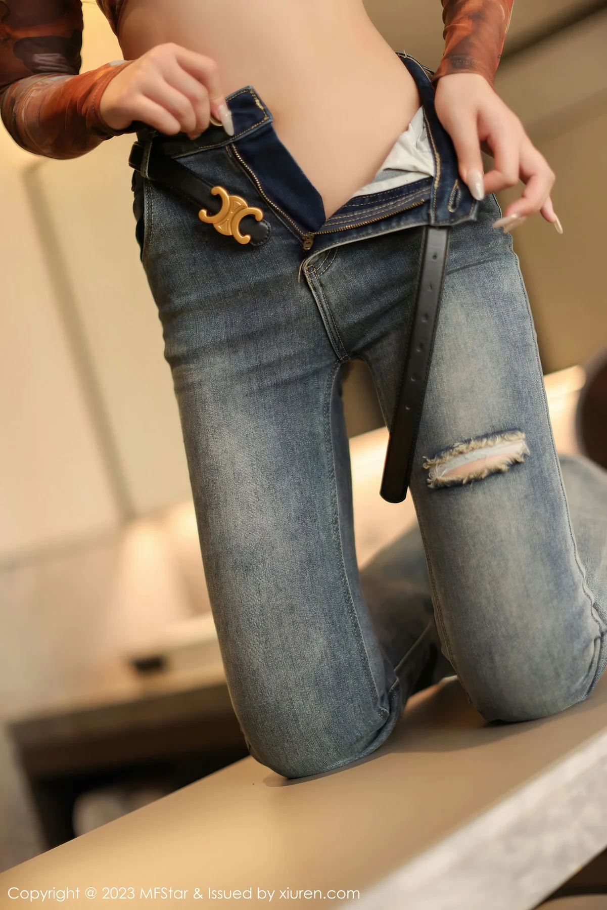 MFStar 模范学院 Vol.594 露露luncy 灰色薄纱服饰性感写真 - 7