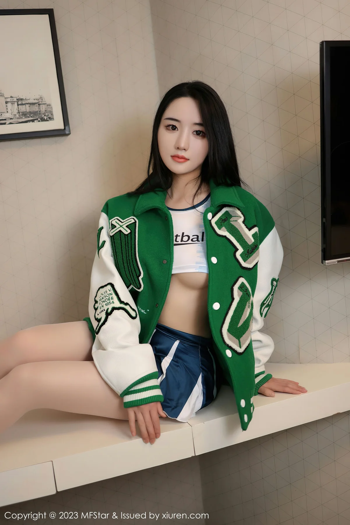 MFStar 模范学院 Vol.602 汐汐爱吃草莓 绿色棒球服性感写真3 - 4