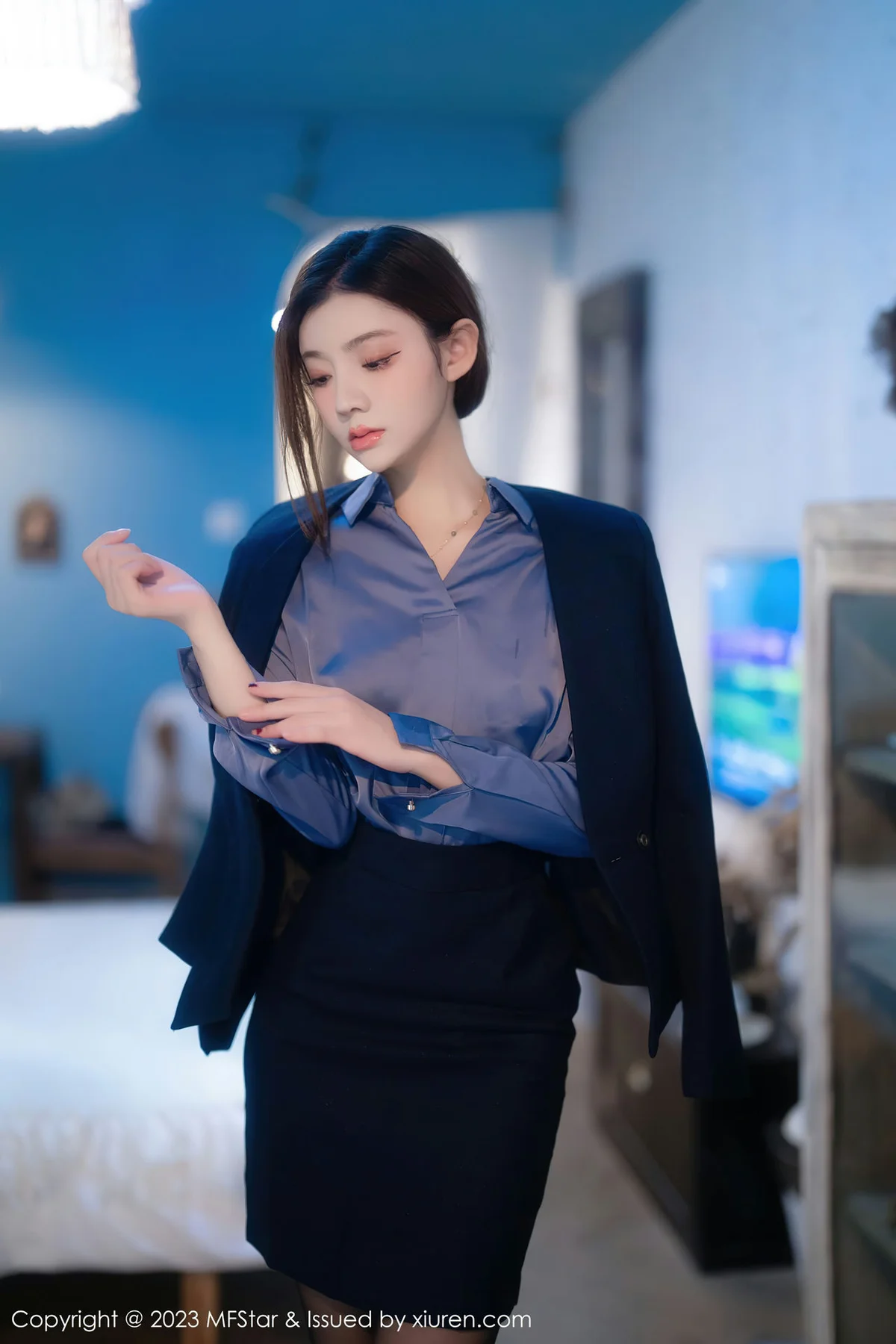 MFStar 模范学院 Vol.610 加朵babe 魅惑黑丝性感写真 - 6