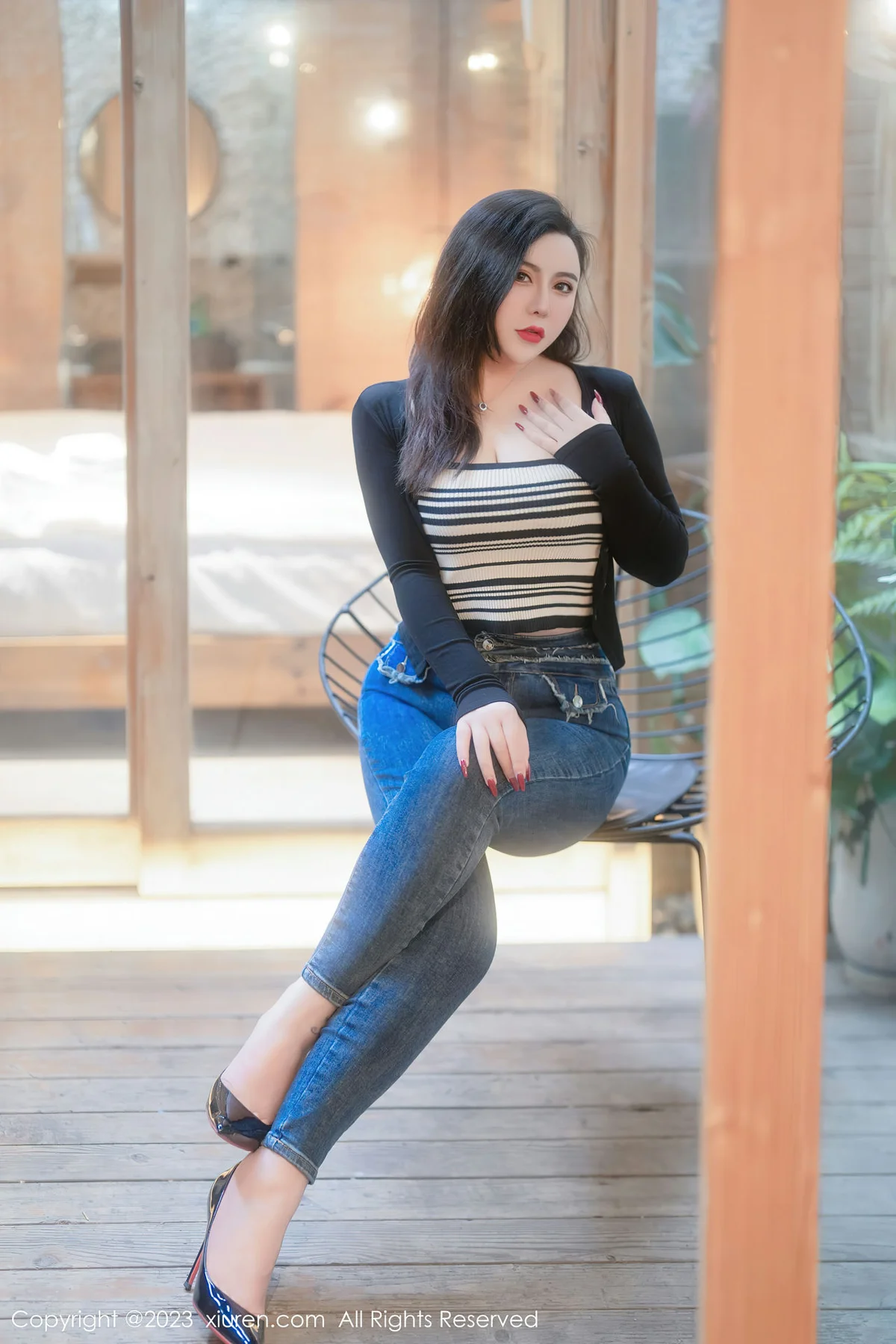 MFStar 模范学院 Vol.618 伊诺 黑色轻透情趣服饰内衣 - 6