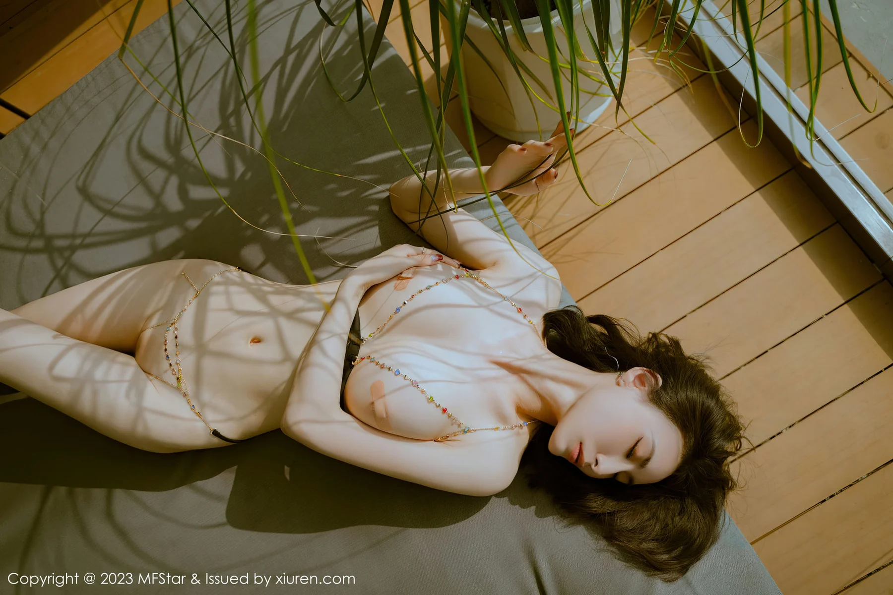 MFStar 模范学院 Vol.624 lingyu69 湿身白色蕾丝内衣1 - 5