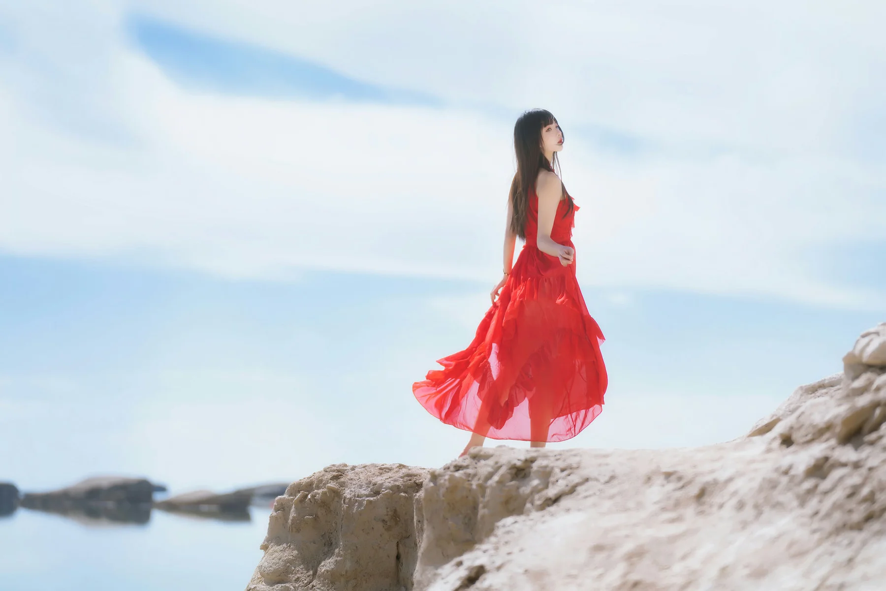 MTYH 喵糖映画 Vol.372 海边红裙 - 3