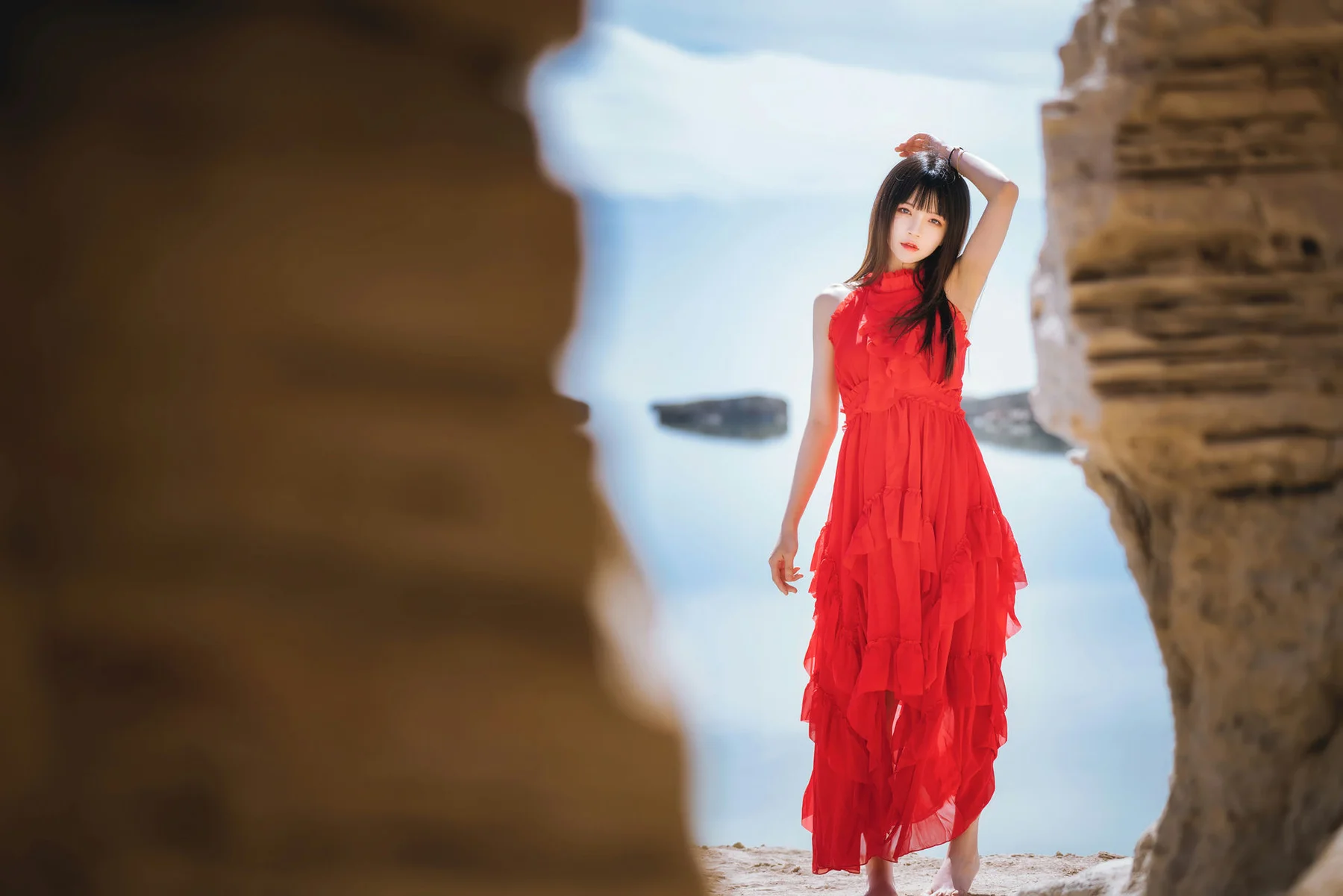 MTYH 喵糖映画 Vol.372 海边红裙 - 6