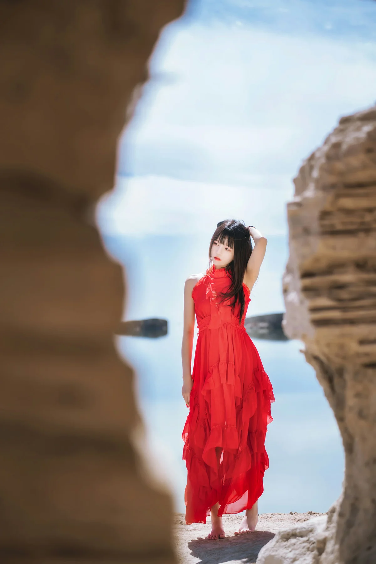 MTYH 喵糖映画 Vol.372 海边红裙 - 7