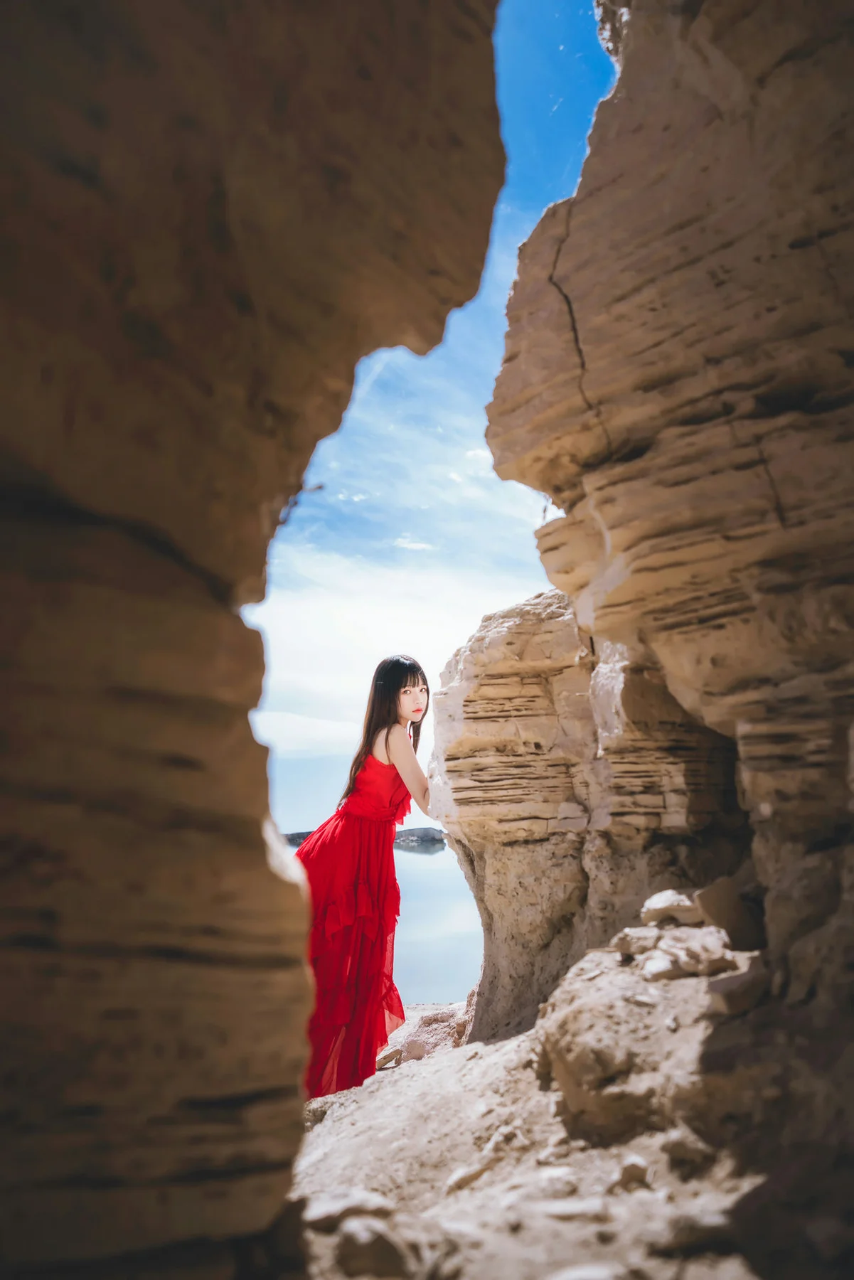 MTYH 喵糖映画 Vol.372 海边红裙 - 8