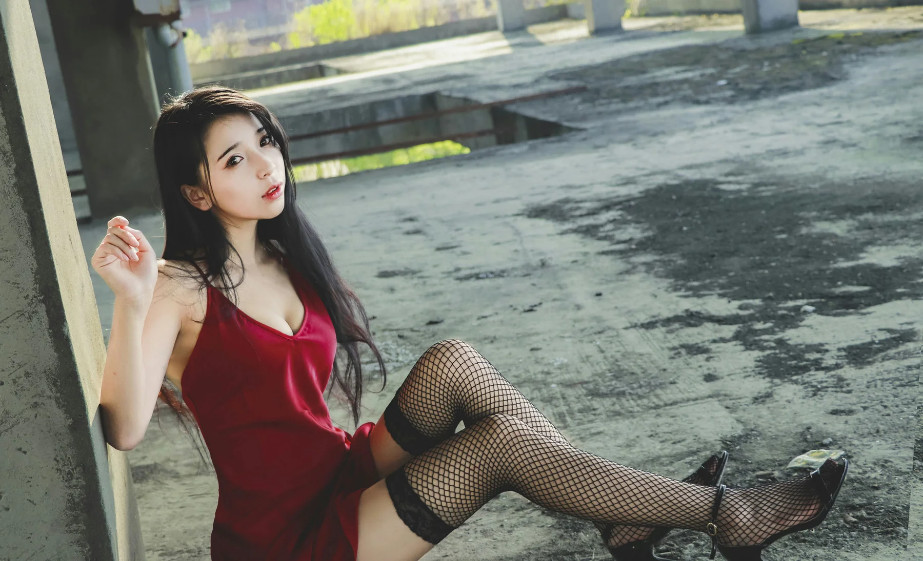 MTYH 喵糖映画 Vol.394 红色吊带裙 - 1