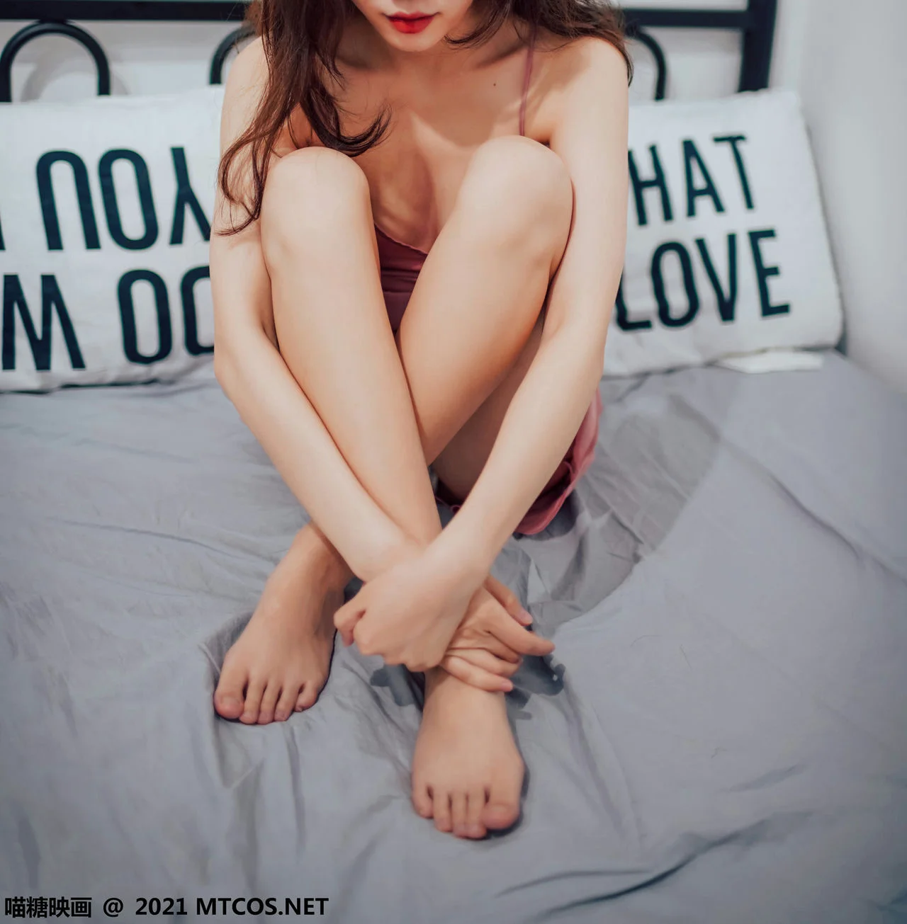 MTYH 喵糖映画 Vol.408 粉色吊带睡衣 - 4