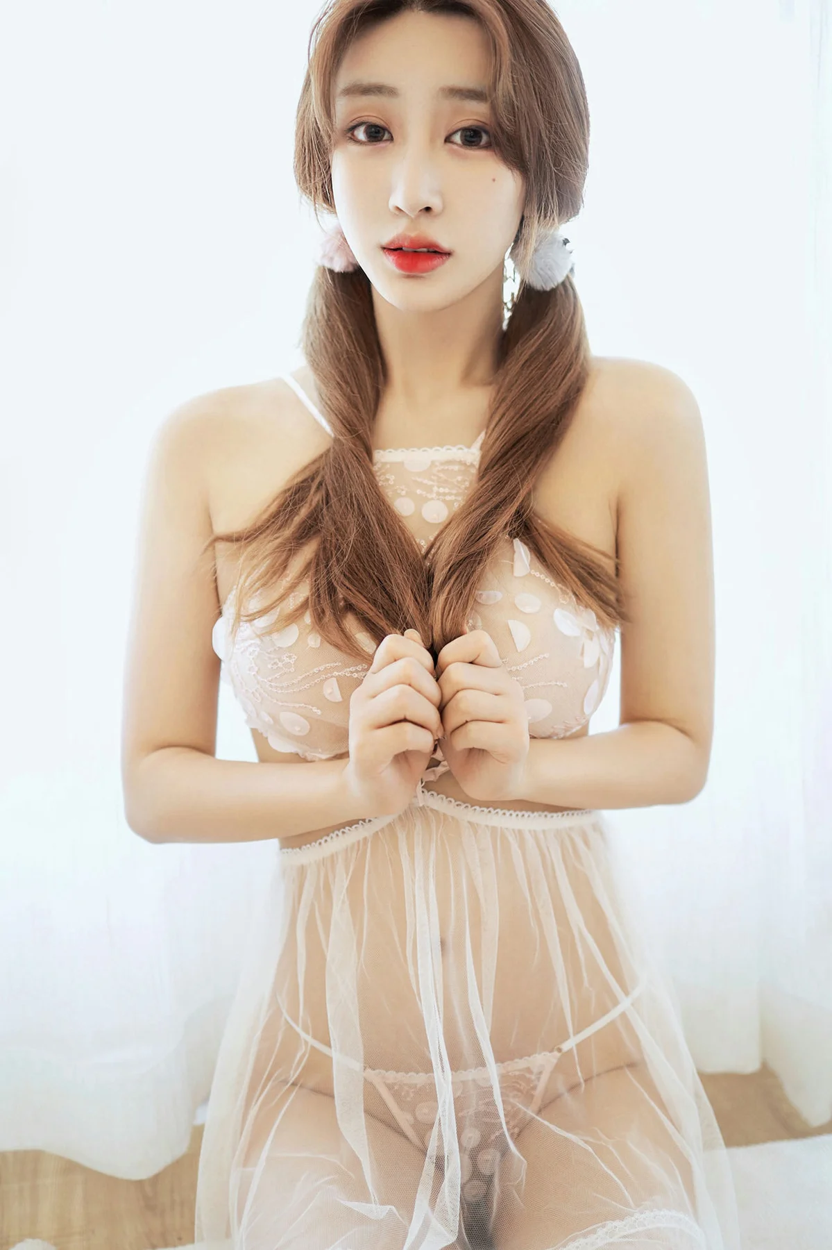 MyGirl 美媛馆 Vol.382 蕾丝透视 Betty林子欣 双马尾写真 - 1