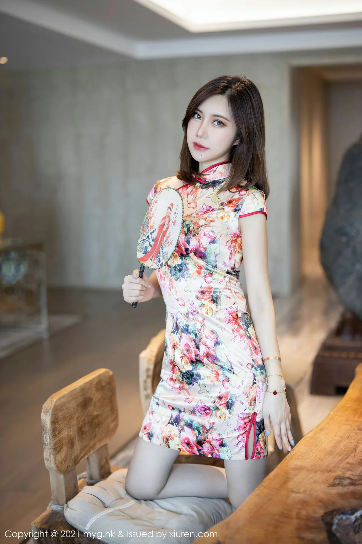 MyGirl 美媛馆 Vol.508 浪漫旗袍 绮里嘉Carina 蕾丝内衣丝袜 - 2