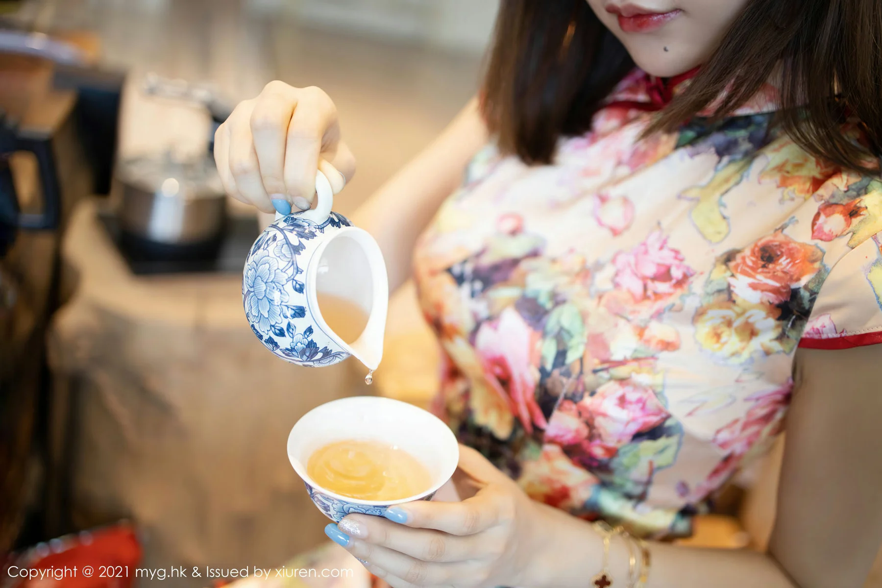 MyGirl 美媛馆 Vol.508 浪漫旗袍 绮里嘉Carina 蕾丝内衣丝袜 - 5