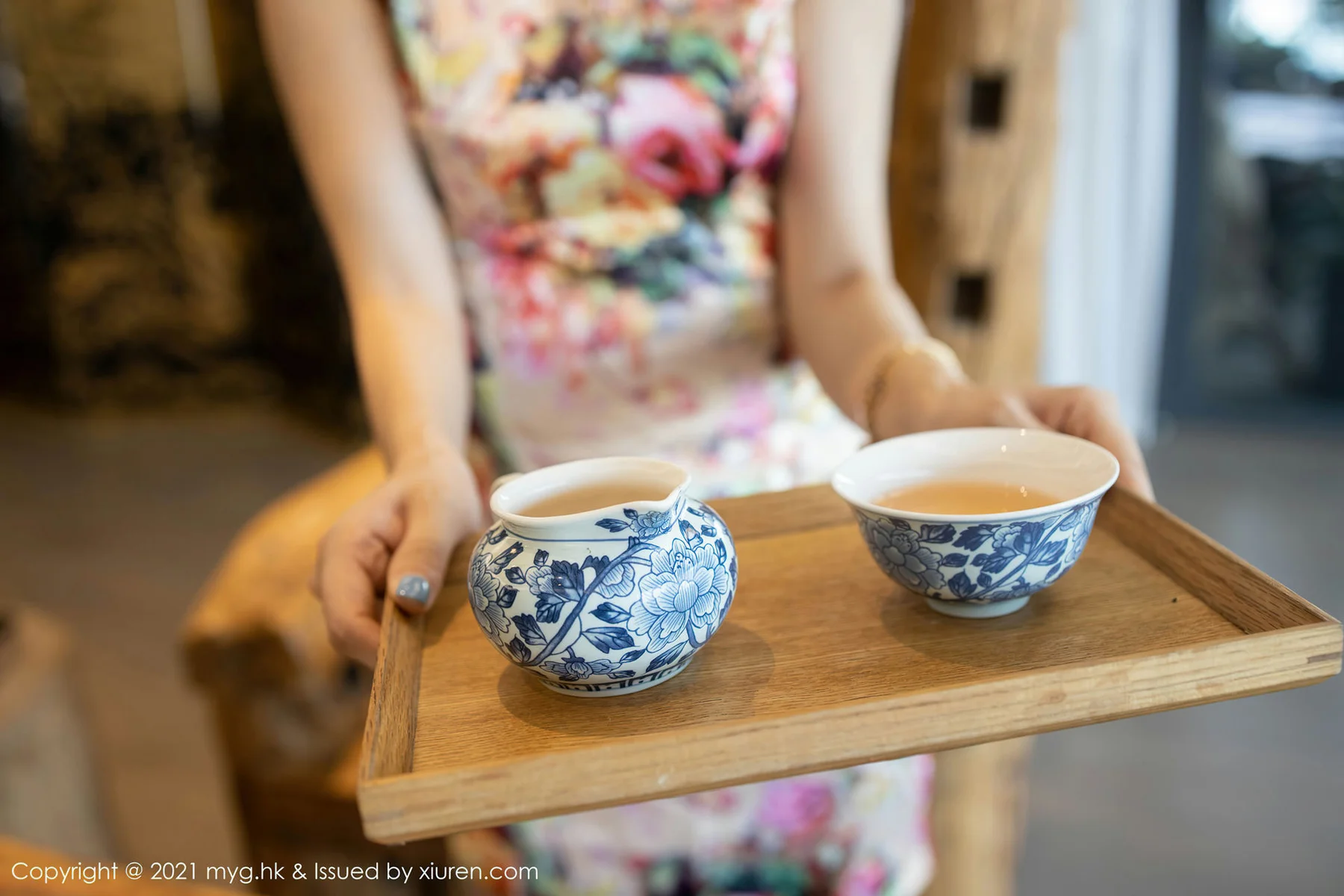 MyGirl 美媛馆 Vol.508 浪漫旗袍 绮里嘉Carina 蕾丝内衣丝袜 - 9