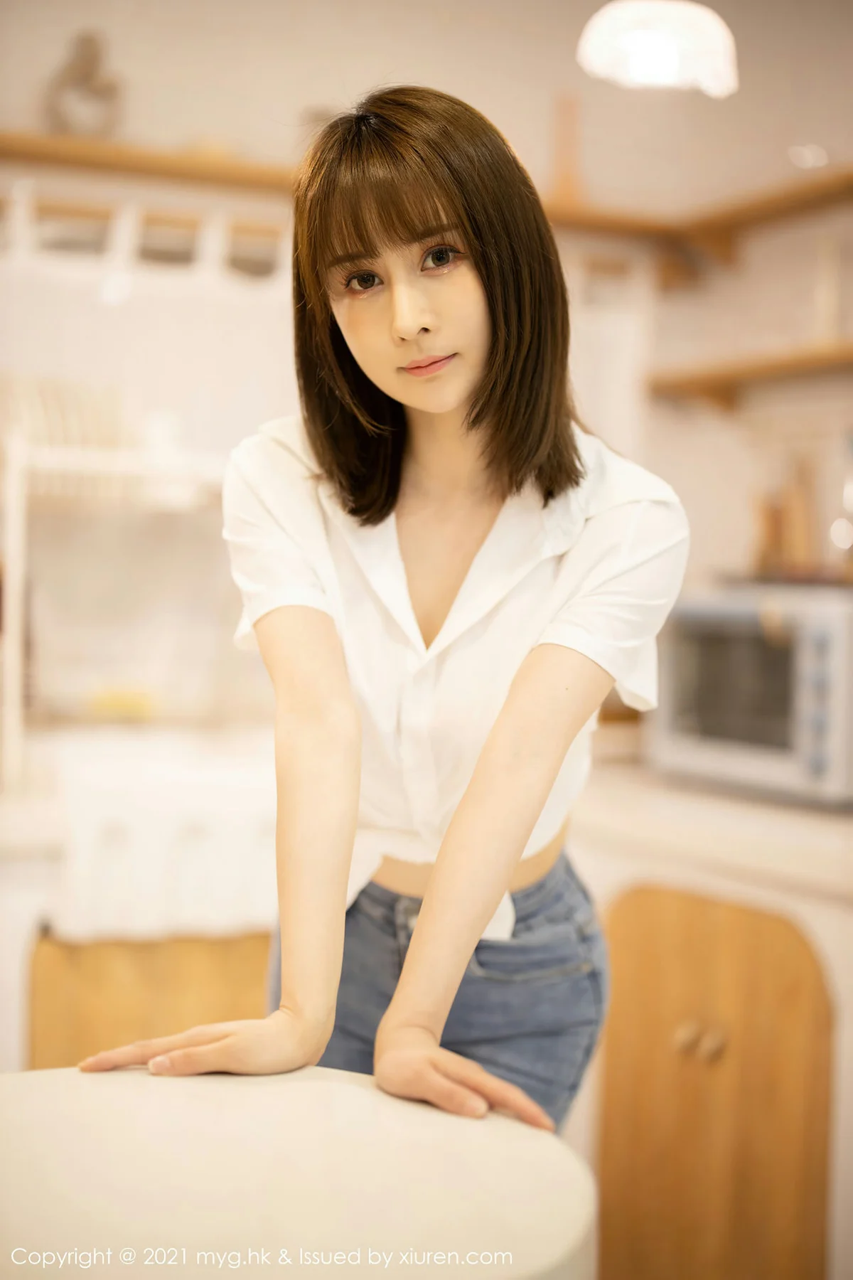 MyGirl 美媛馆 Vol.540 白衬衫与直爽牛仔裤 蔡文钰Abby 江浙沪旅拍写真 - 5