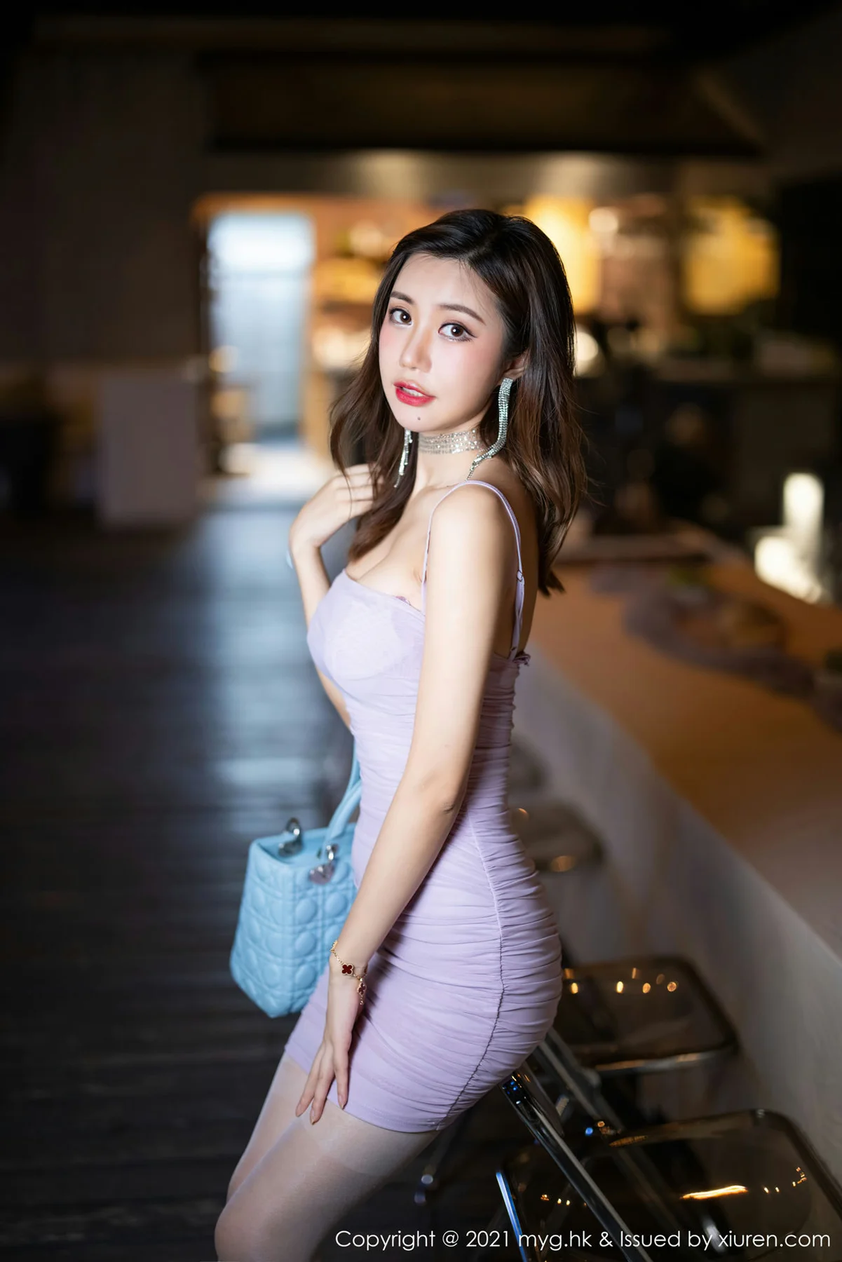 MyGirl 美媛馆 Vol.593 绮里嘉Carina 紫色内衣 - 1