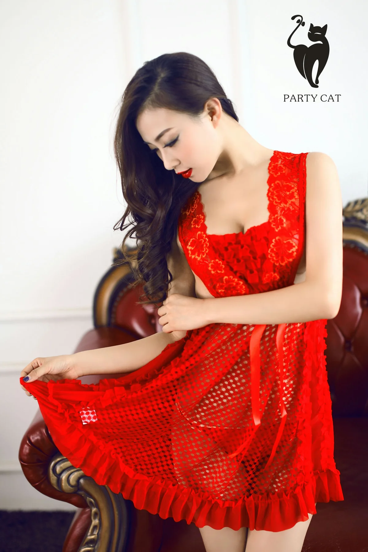 PartyCat 轰趴猫 No.025 Modo 红裙美女女郎 - 7