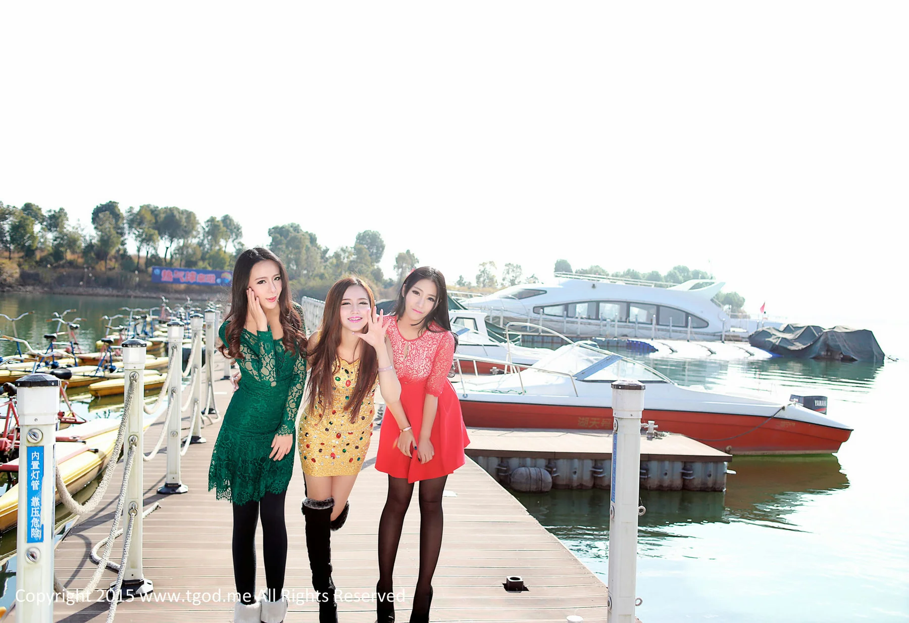 TGOD推女神 嘉鱼山湖温泉 夏静、鲁思羽、胡宴绮 - 6