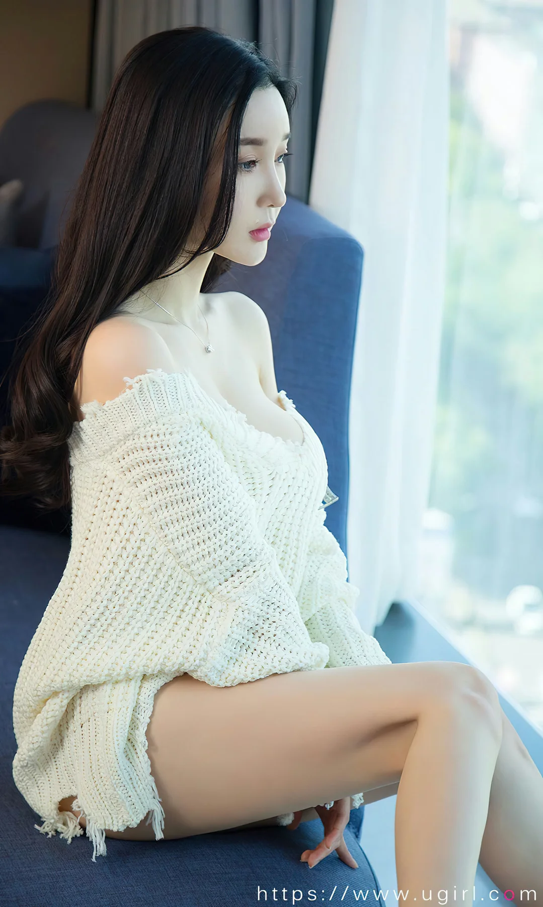 UGirls 爱尤物 No.2755  夏美 白色毛衣 - 1