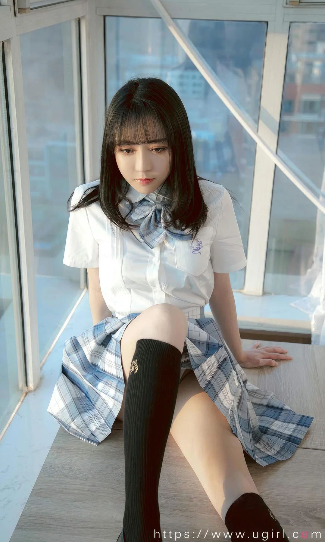 UGirls 爱尤物 No.2929 白亦ada 香色格子裙 - 2