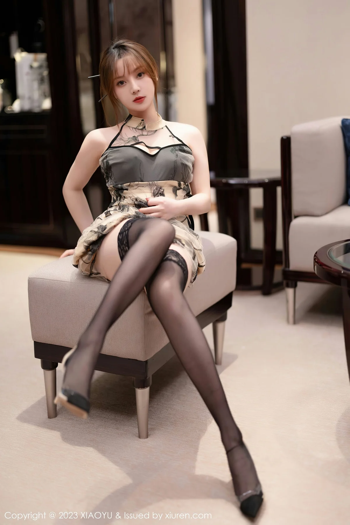 XIAOYU  语画界 Vol.1004  豆瓣酱 黑色蕾丝内衣写真111 - 4