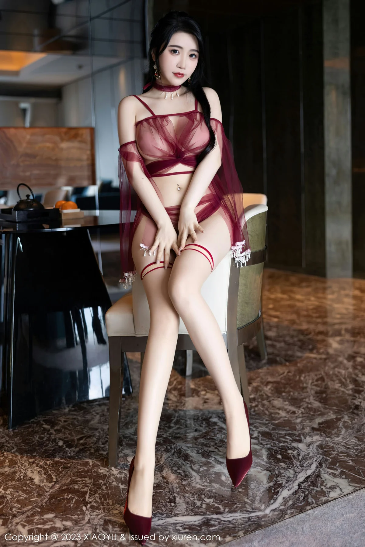 XIAOYU  语画界 Vol.1010  Cherry樱桃酱 红色飘纱服饰杭州旅拍写真2 - 6