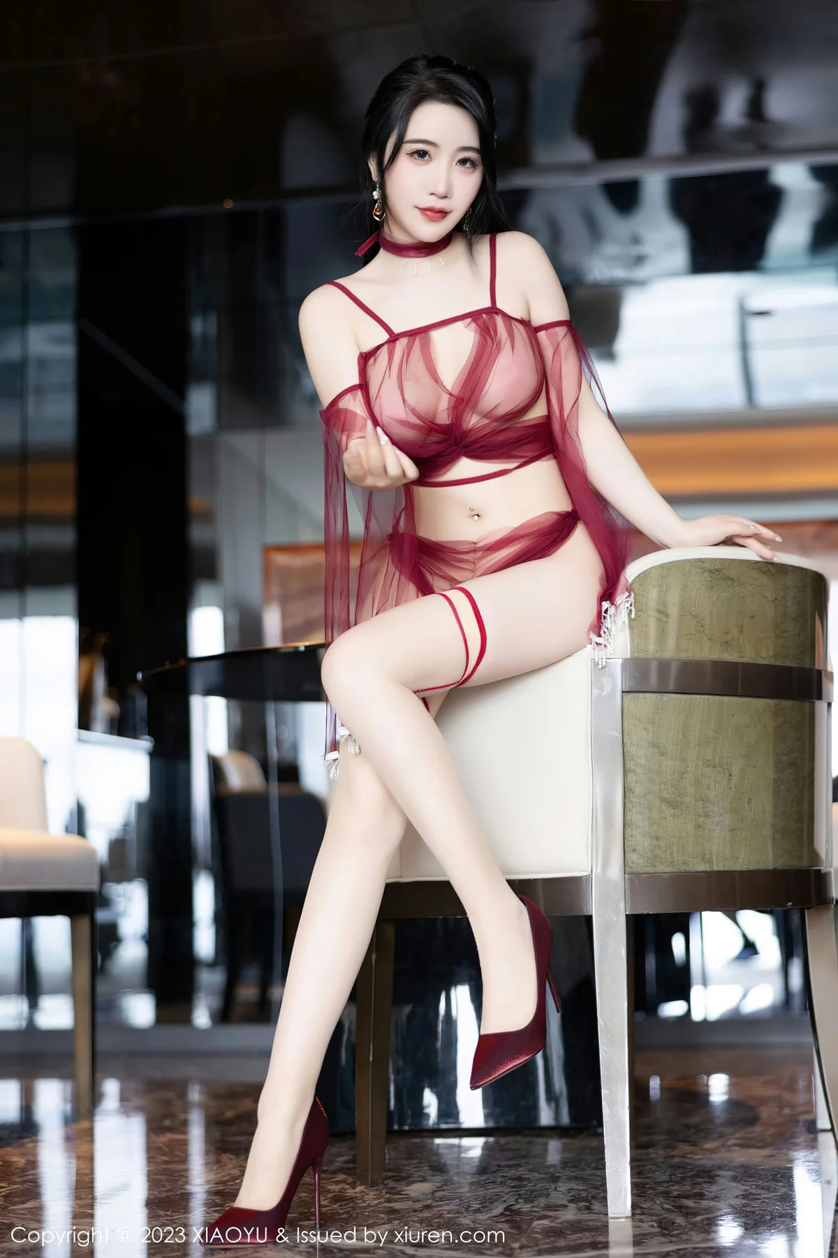 XIAOYU  语画界 Vol.1010  Cherry樱桃酱 红色飘纱服饰杭州旅拍写真2 - 8