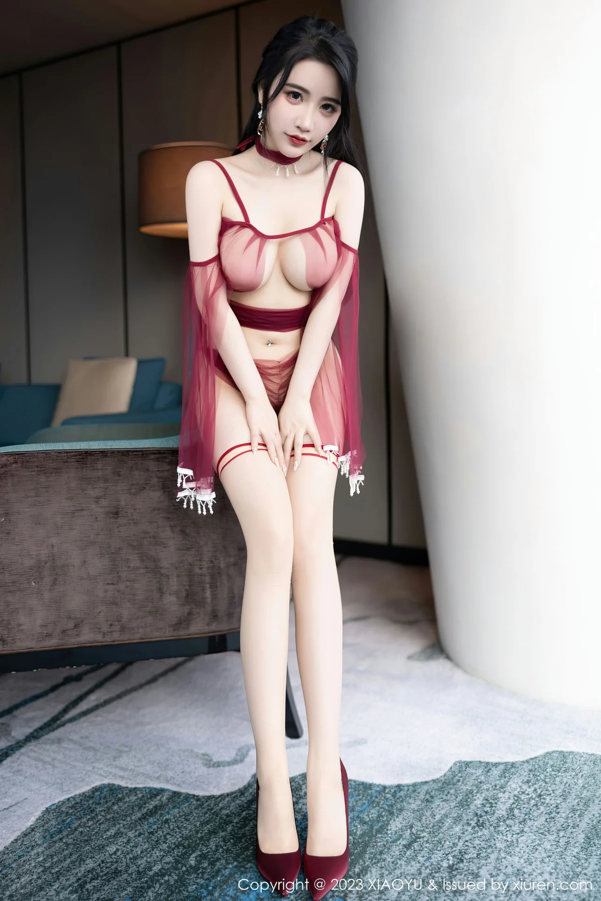 XIAOYU  语画界 Vol.1010  Cherry樱桃酱 红色飘纱服饰杭州旅拍写真2 - 10