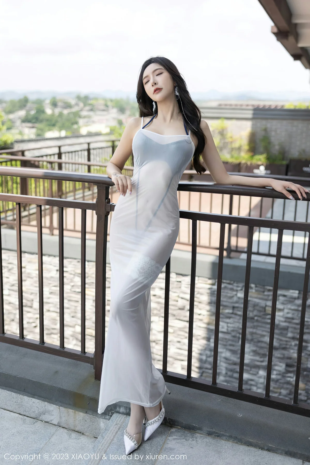 XIAOYU  语画界 Vol.1052  王馨瑶yanni 白色轻透连衣长裙贵州旅拍3 - 8