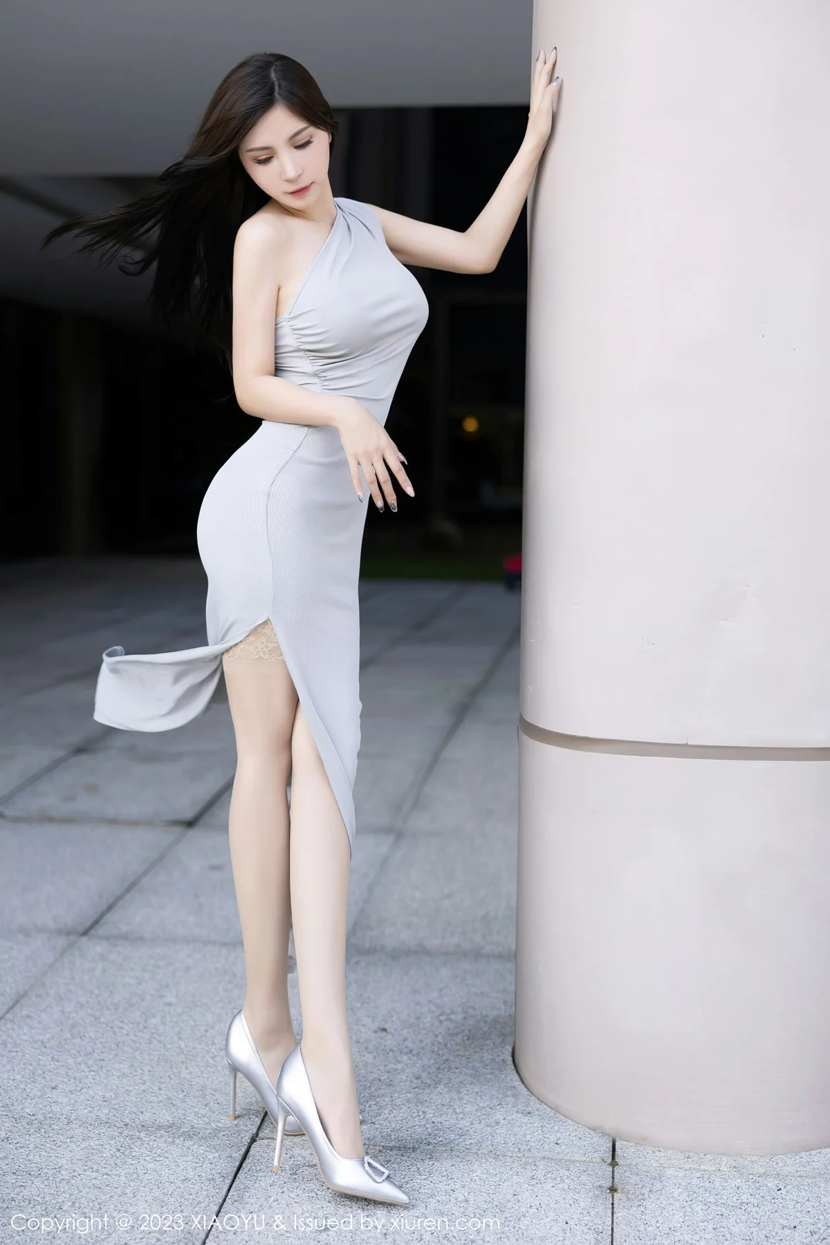 XIAOYU  语画  Vol.1074  小蛮妖Yummy 灰色蕾丝内衣贵州旅拍 - 2