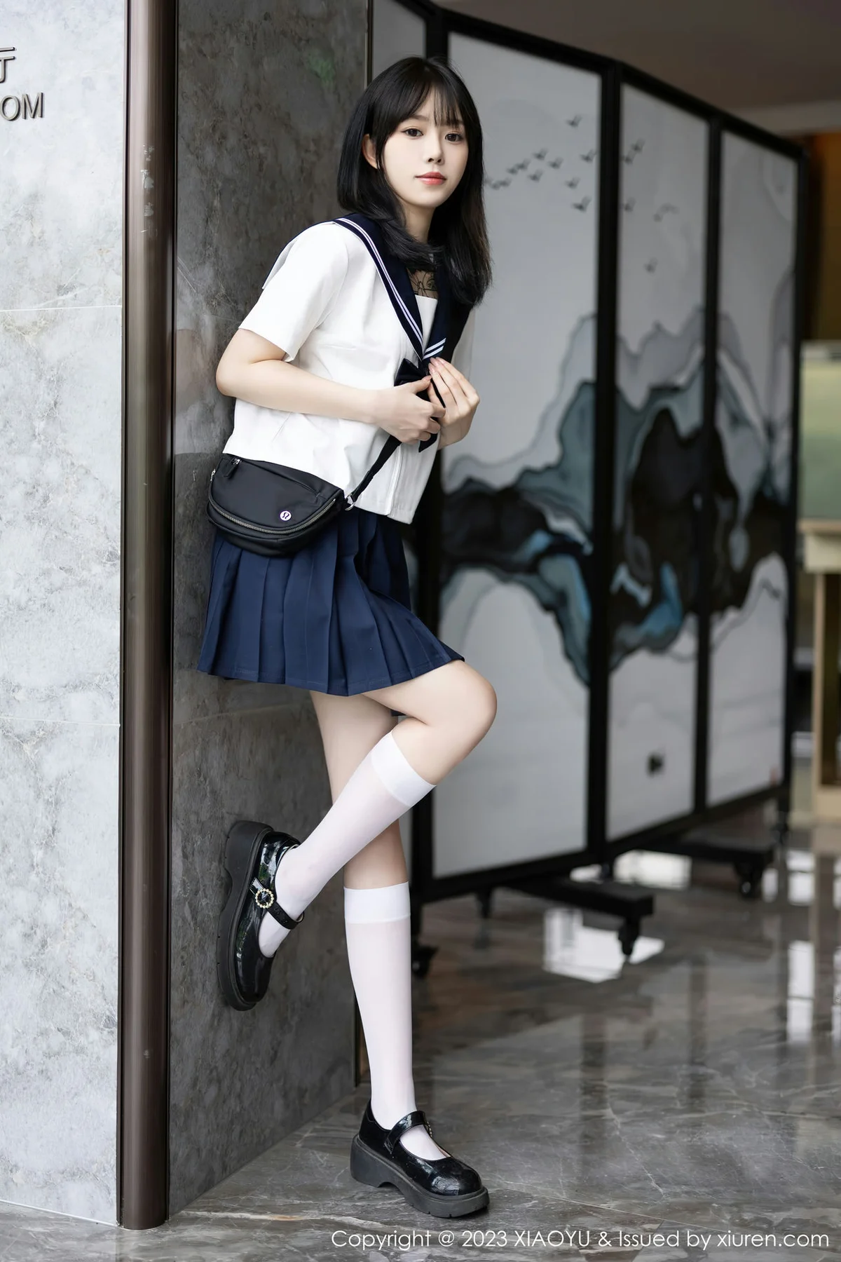 XIAOYU  语画  Vol.1087 奶瓶. 白色学妹服饰性感写真 - 4