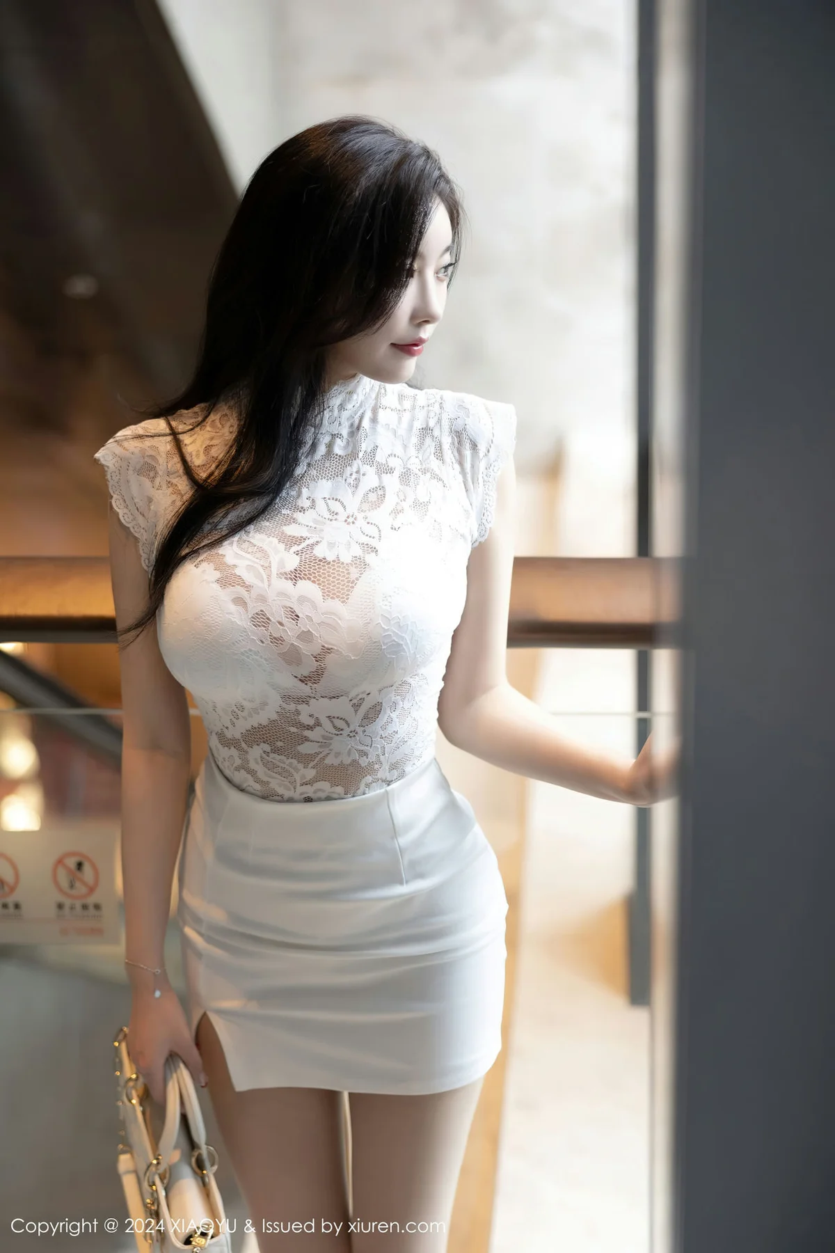 XIAOYU  语画  Vol.1208  杨晨晨Yome 白色蕾丝连衣短裙性感写真 - 7