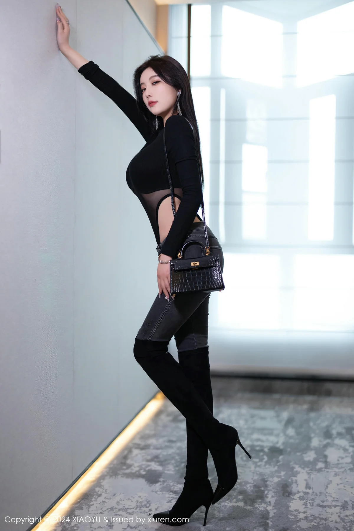 XIAOYU  语画  Vol.1243 杨晨晨Yome 黑色网状哈尔滨旅拍写真11 - 3