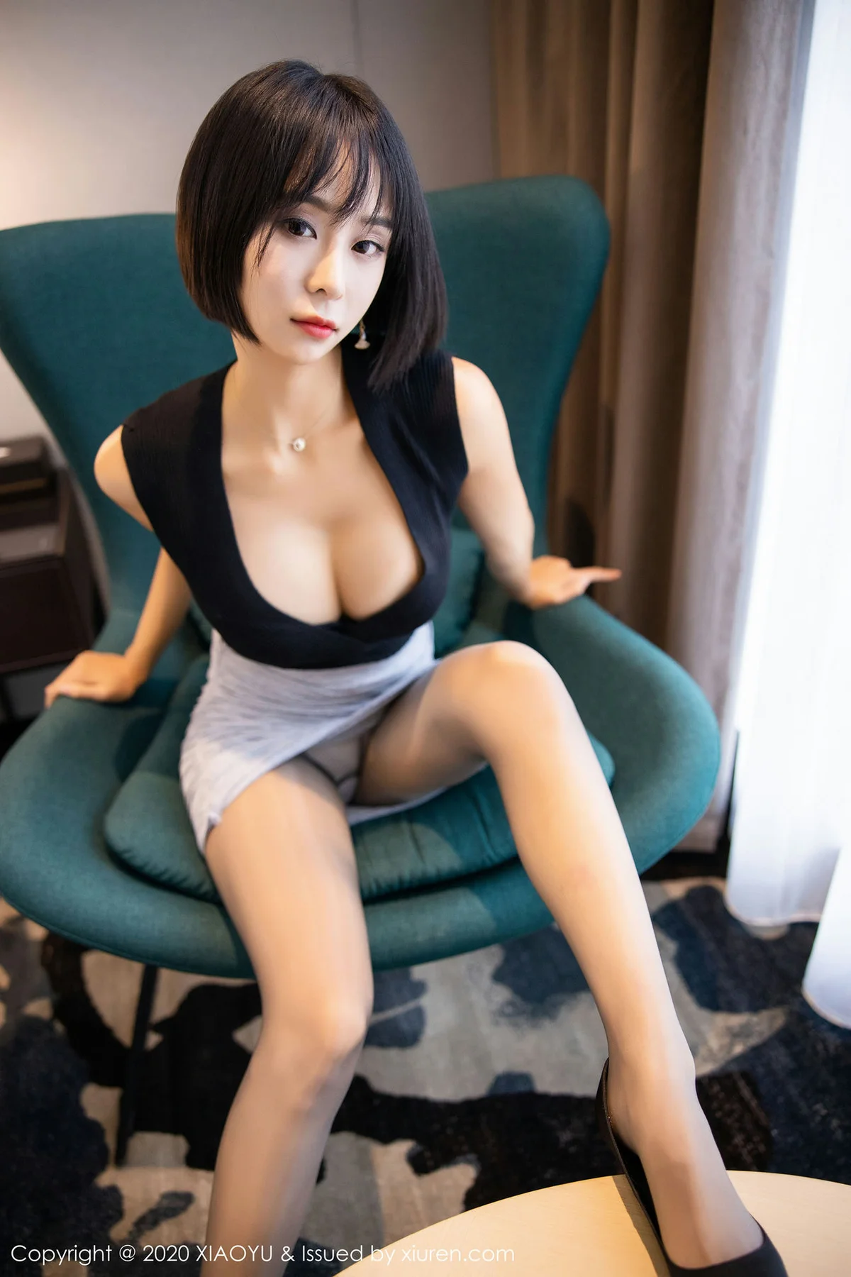 XIAOYU  语画界 Vol.261 红与黑诱人99P内衣 蓝夏Akasha 性感写真 - 5