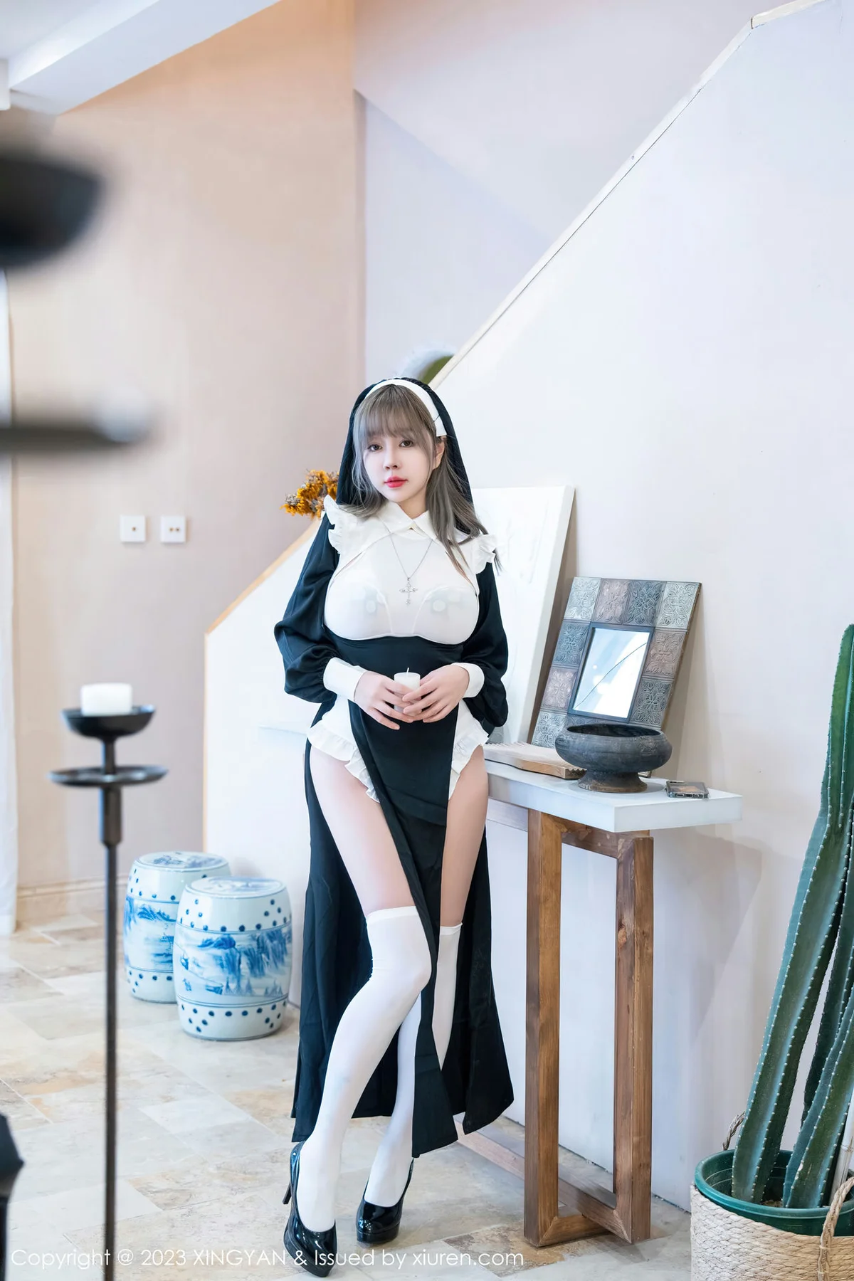 XINGYAN 星颜社 Vol.187 王雨纯 性感黑色修女性感写真 - 1