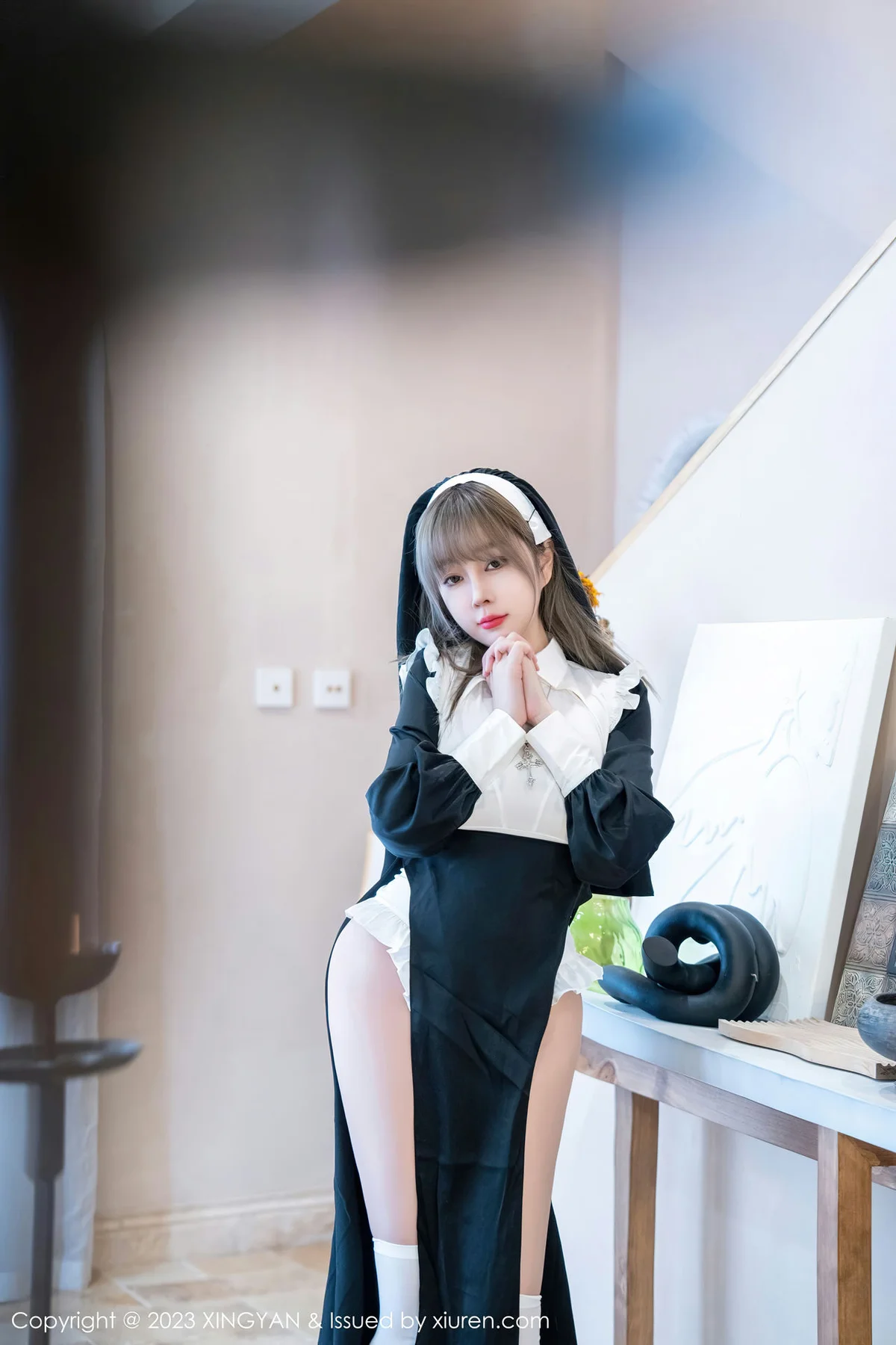 XINGYAN 星颜社 Vol.187 王雨纯 性感黑色修女性感写真 - 2