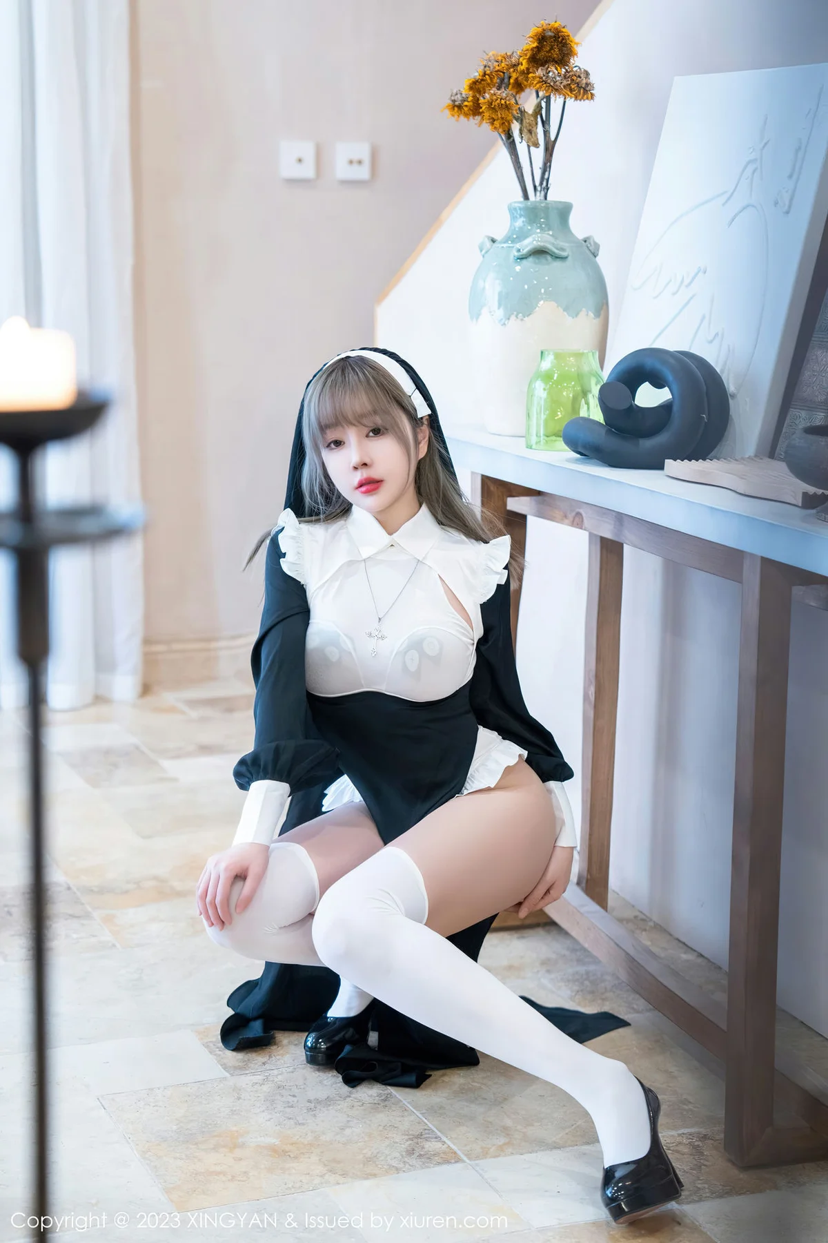 XINGYAN 星颜社 Vol.187 王雨纯 性感黑色修女性感写真 - 5