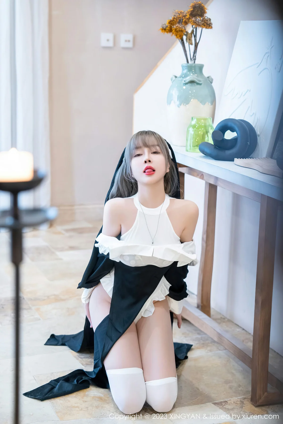 XINGYAN 星颜社 Vol.187 王雨纯 性感黑色修女性感写真 - 7