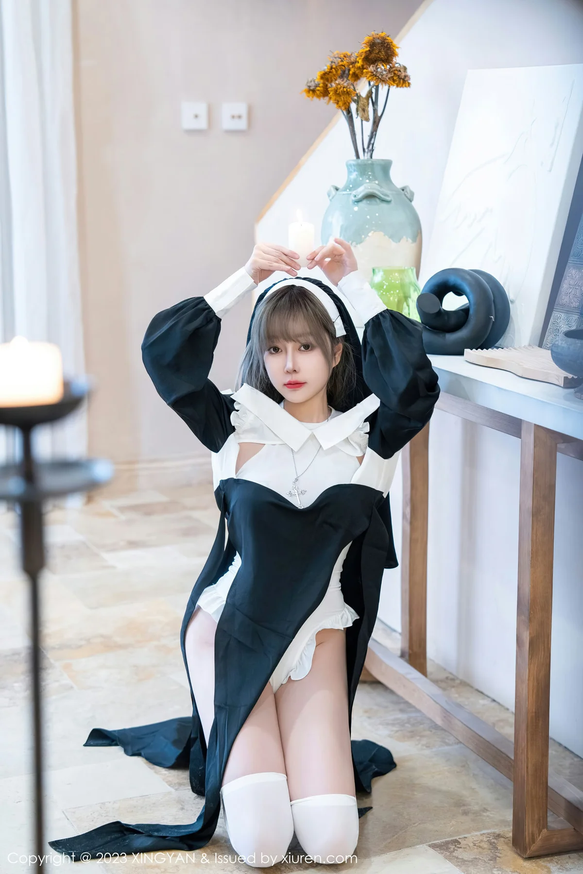 XINGYAN 星颜社 Vol.187 王雨纯 性感黑色修女性感写真 - 8