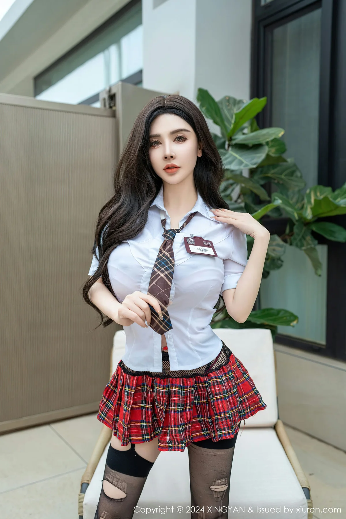 XINGYAN 星颜社 Vol.228 潘思沁 红色格子裙性感写真222 - 5