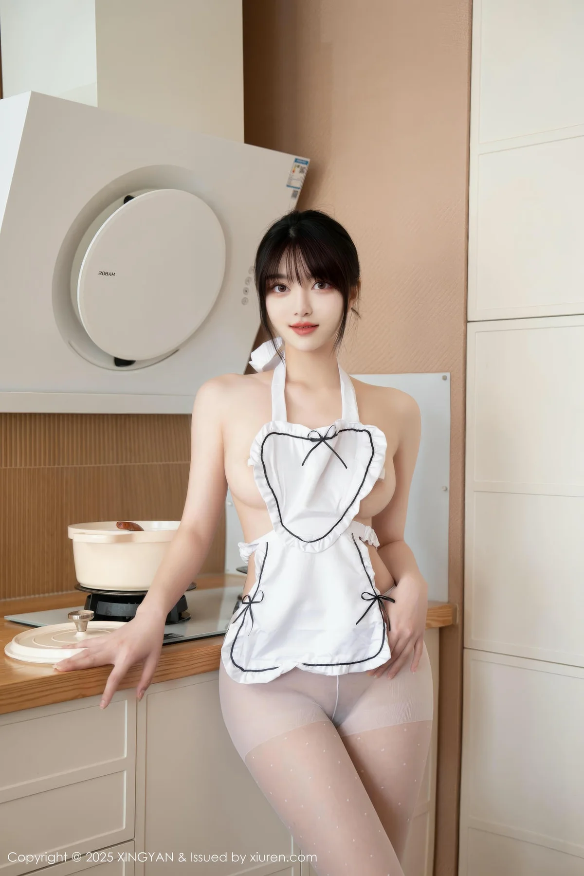 XINGYAN 星颜社 Vol.342 白露lulu 白色围裙搭白色丝袜 - 1