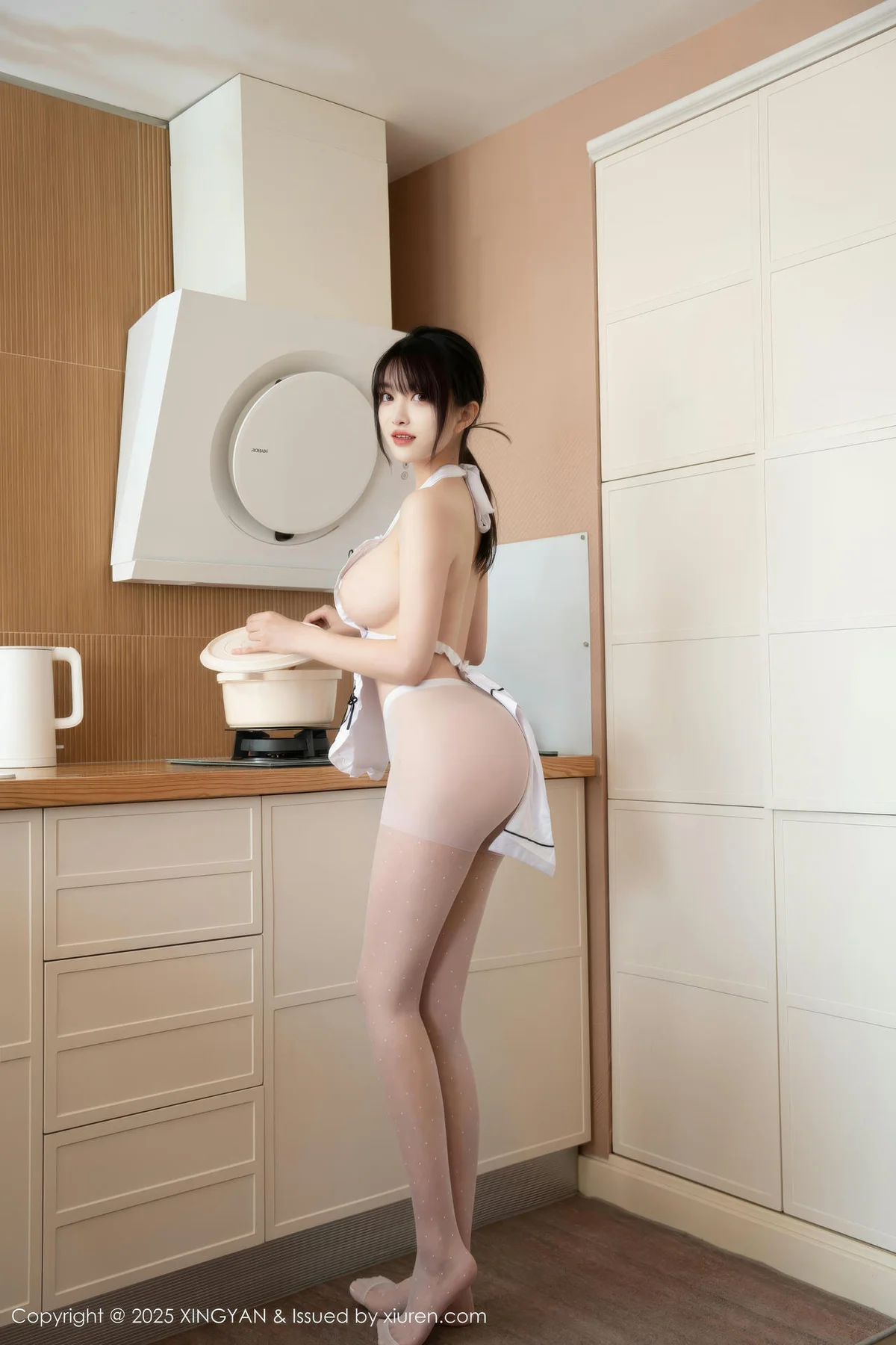 XINGYAN 星颜社 Vol.342 白露lulu 白色围裙搭白色丝袜 - 6