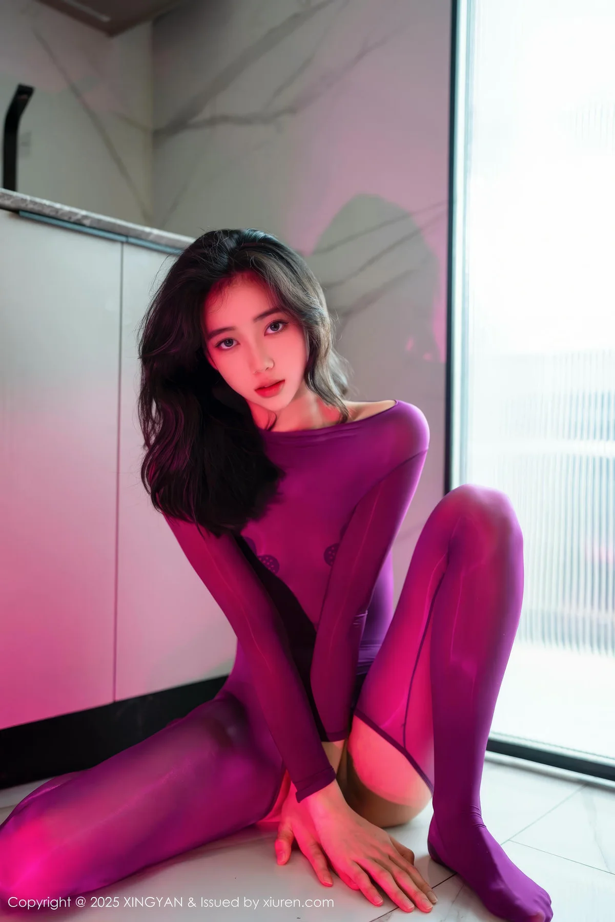 XINGYAN 星颜社 Vol.363 时安安 紫色连体丝袜 - 6