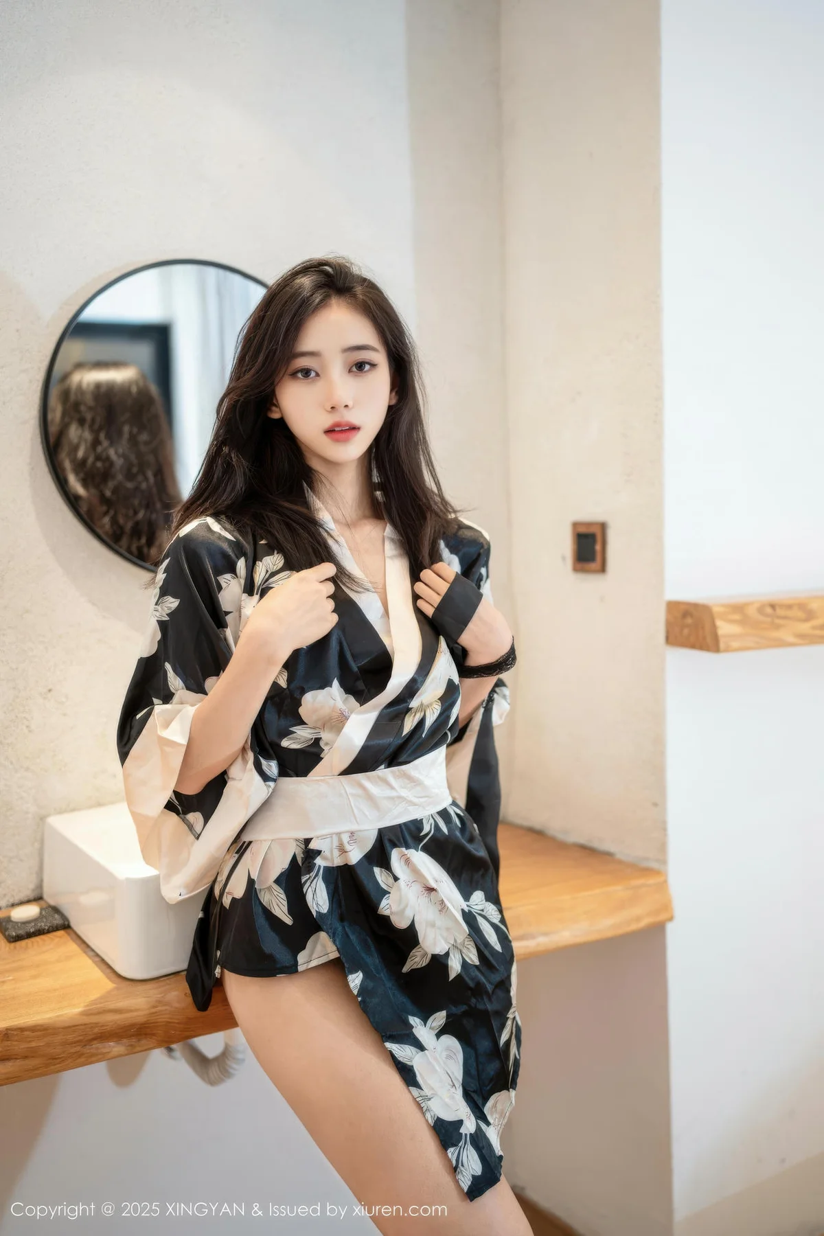 XINGYAN 星颜社 Vol.383 时安安 黑白色连衣短裙 - 1